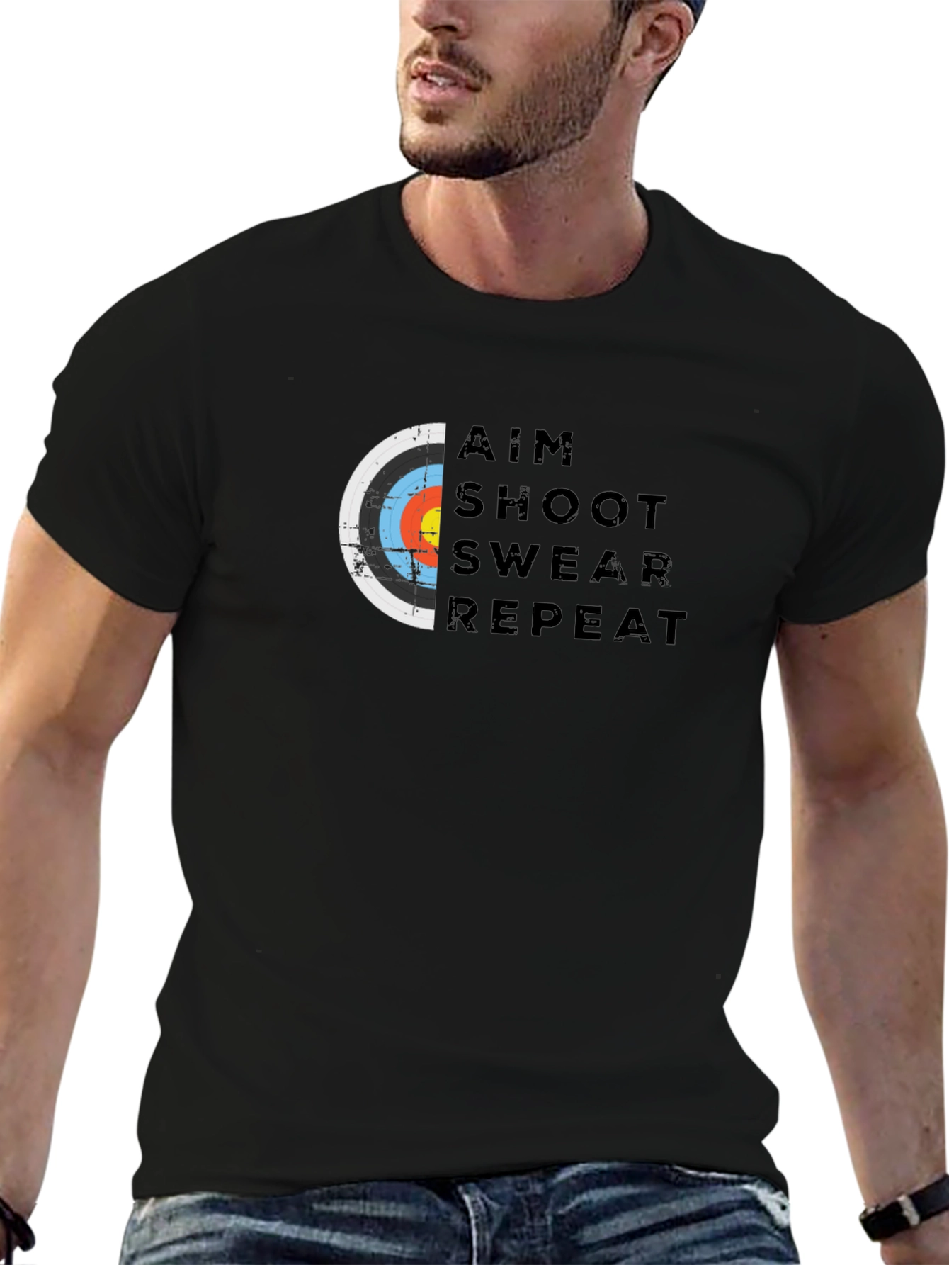 Aim Shoot Swear Repeat Archery T-Shirt