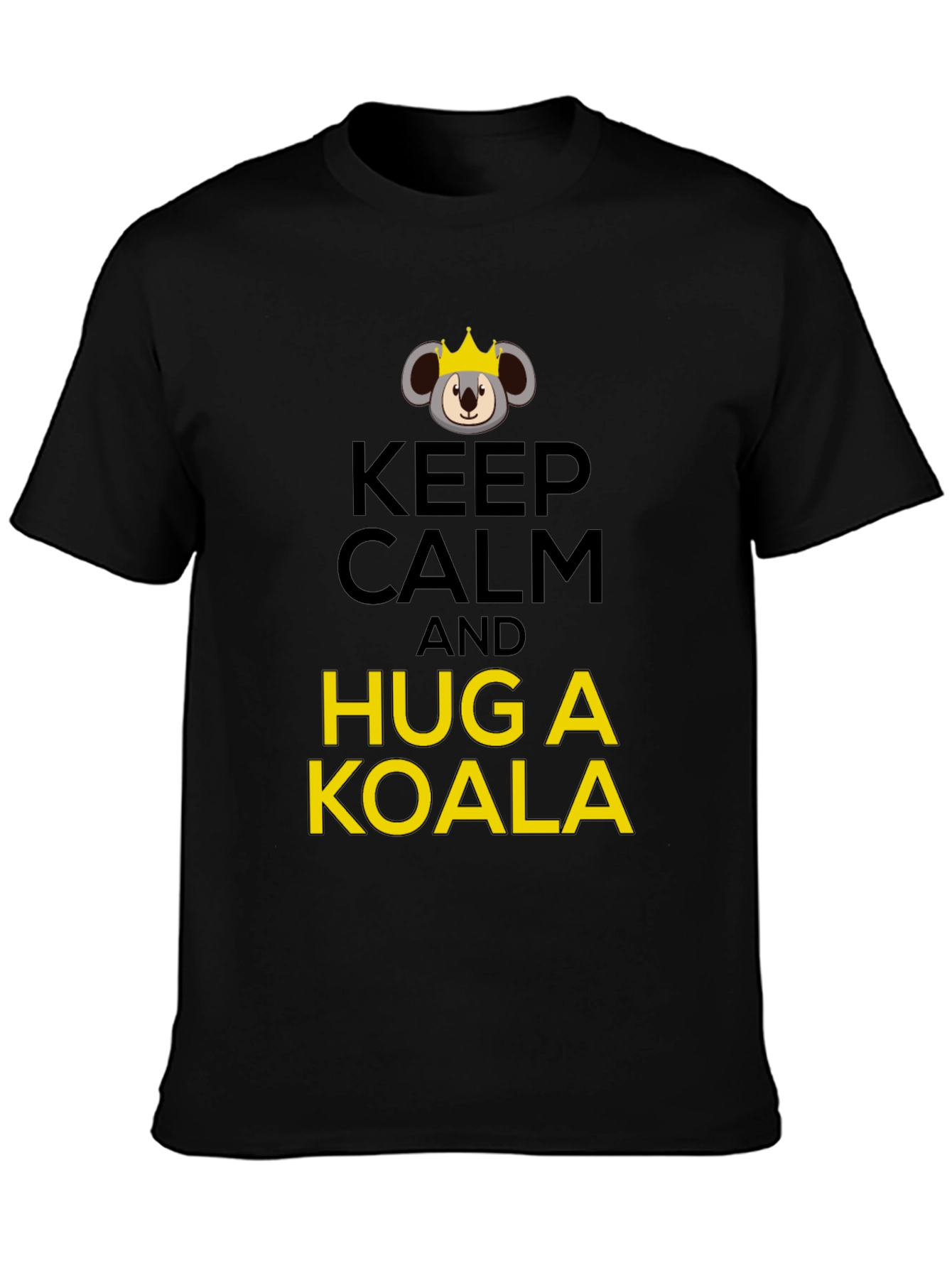 Keep Calm & Hug a Koala Black T-Shirt