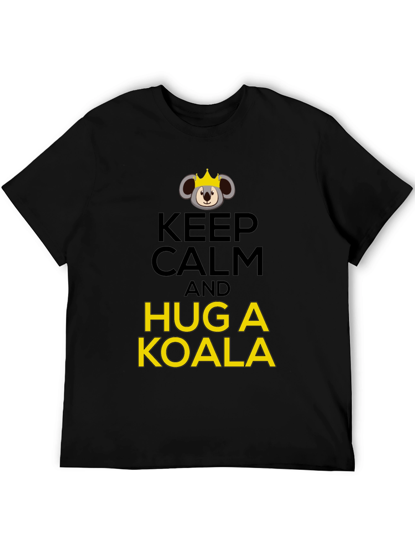 Keep Calm & Hug a Koala Black T-Shirt