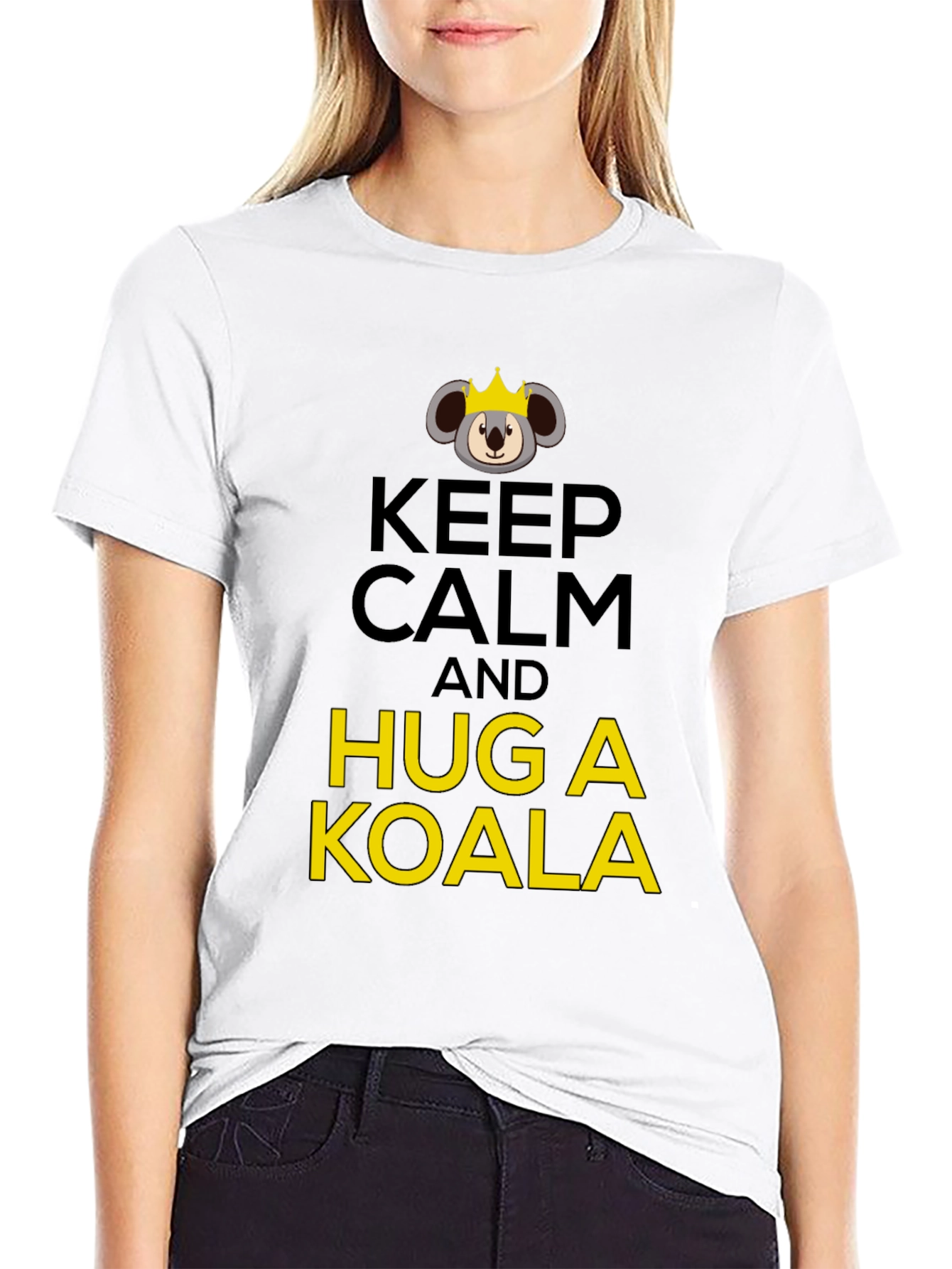 Keep Calm & Hug a Koala Black T-Shirt
