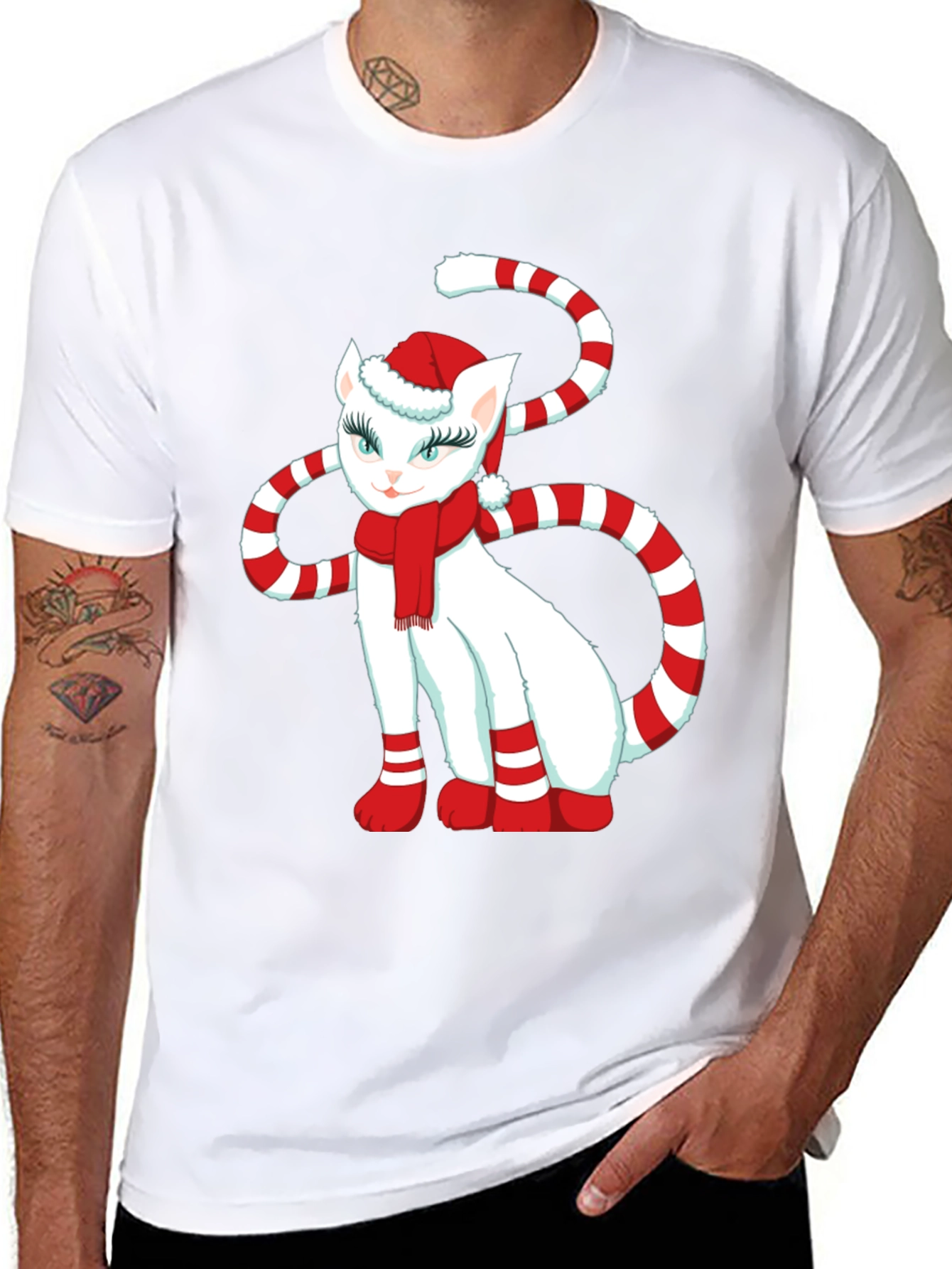 Festive Cat Christmas T-Shirt