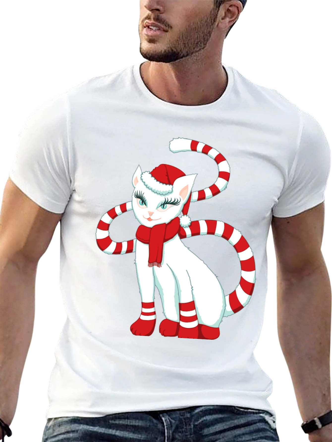 Festive Cat Christmas T-Shirt