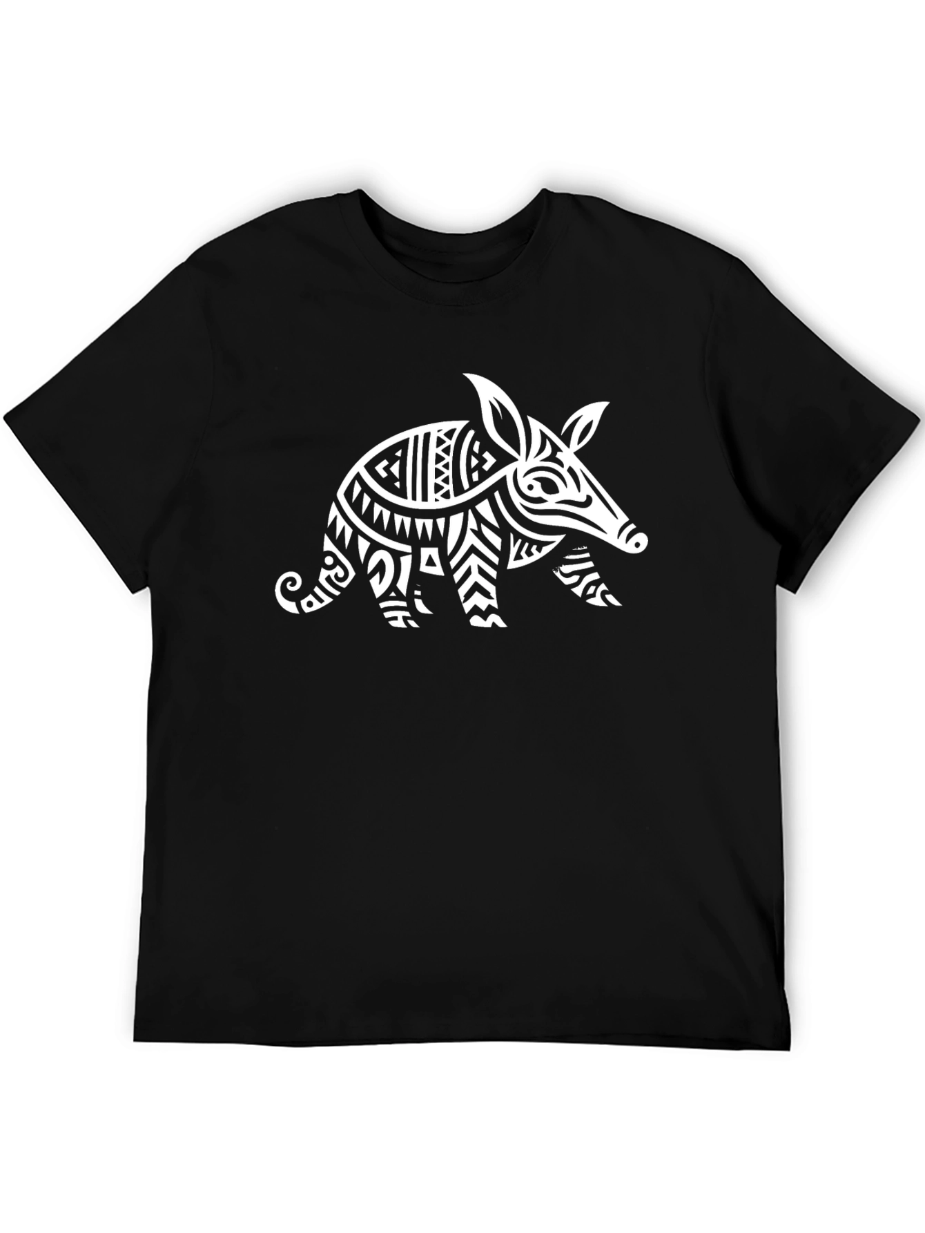 Tribal Aardvark Graphic Tee - Stylish Black T-Shirt
