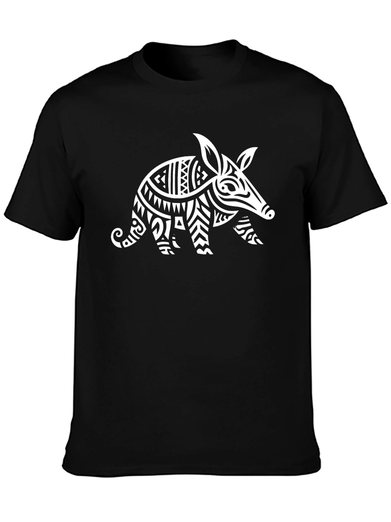 Tribal Aardvark Graphic Tee - Stylish Black T-Shirt