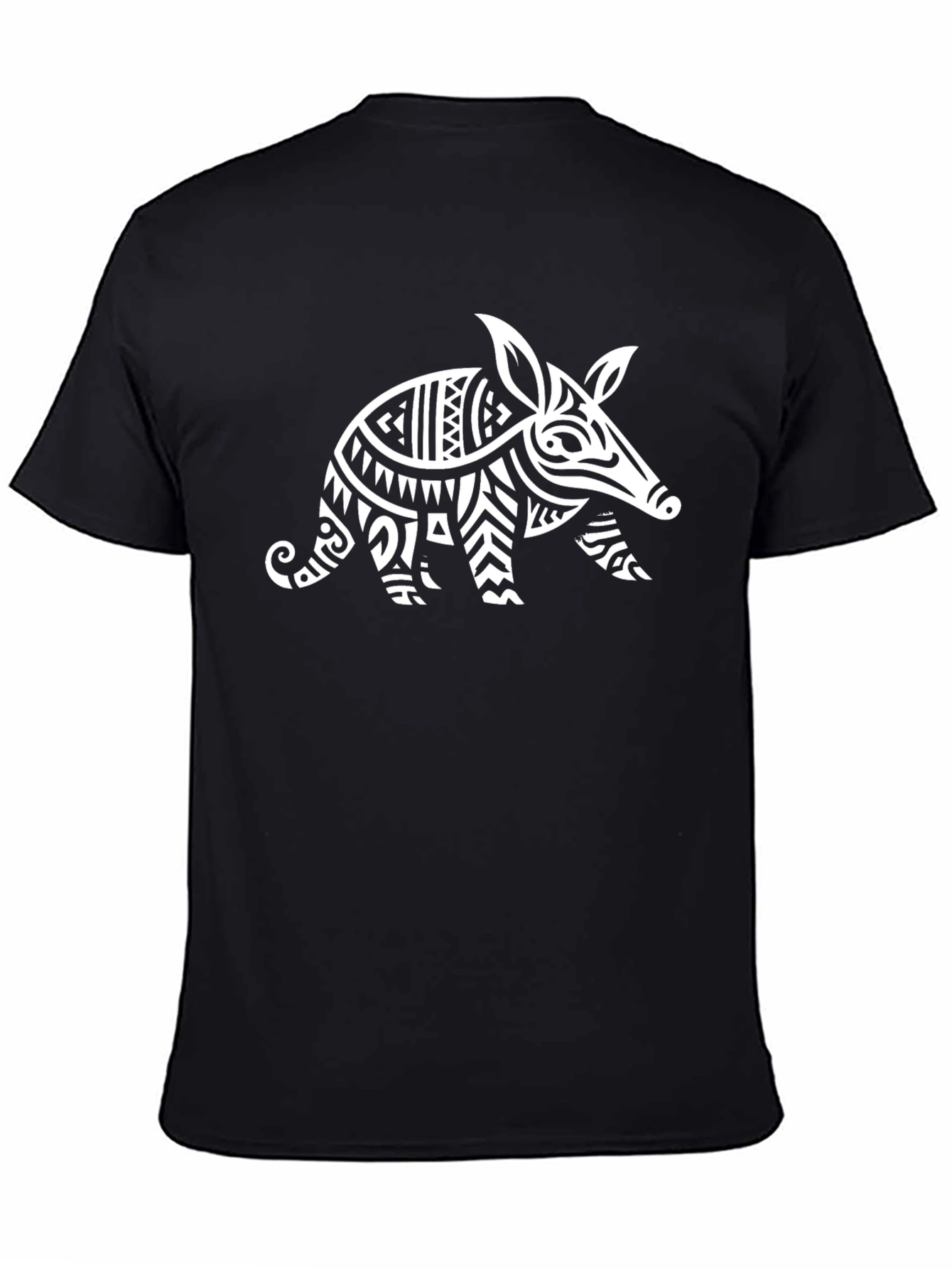 Tribal Aardvark Graphic Tee - Stylish Black T-Shirt