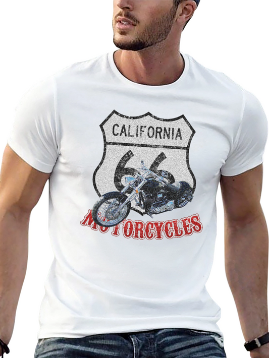 California 66 Motorcycles Black T-Shirt