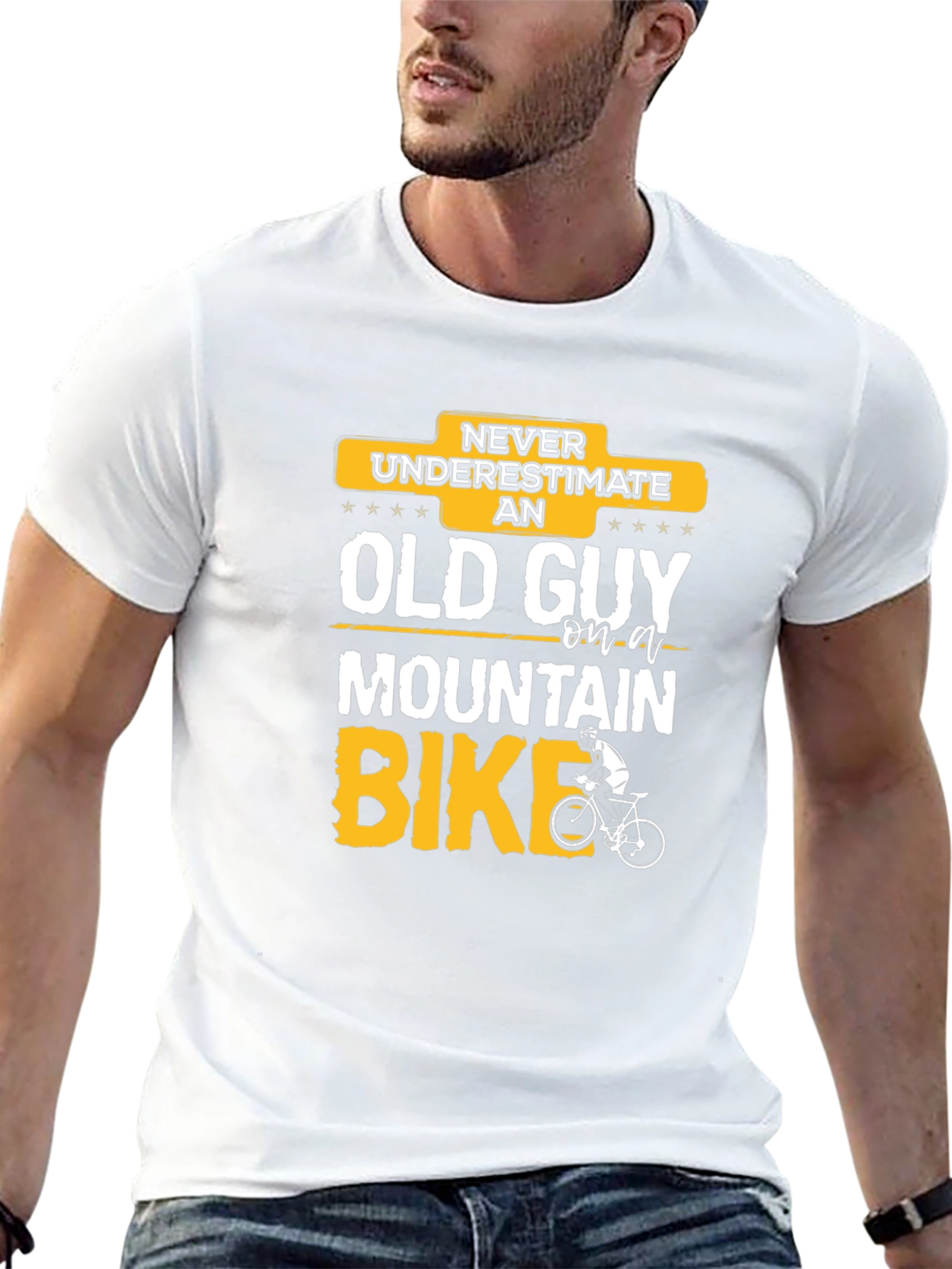 Funny Old Guy Mountain Bike T-Shirt