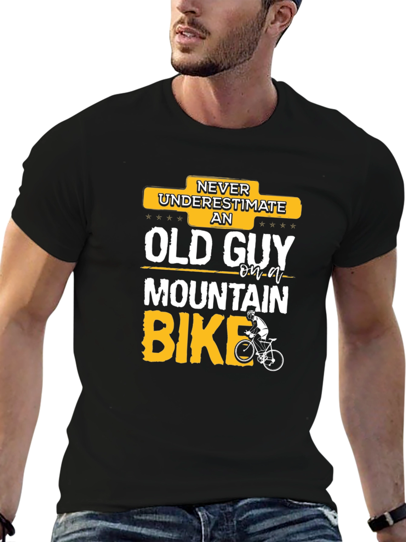 Funny Old Guy Mountain Bike T-Shirt
