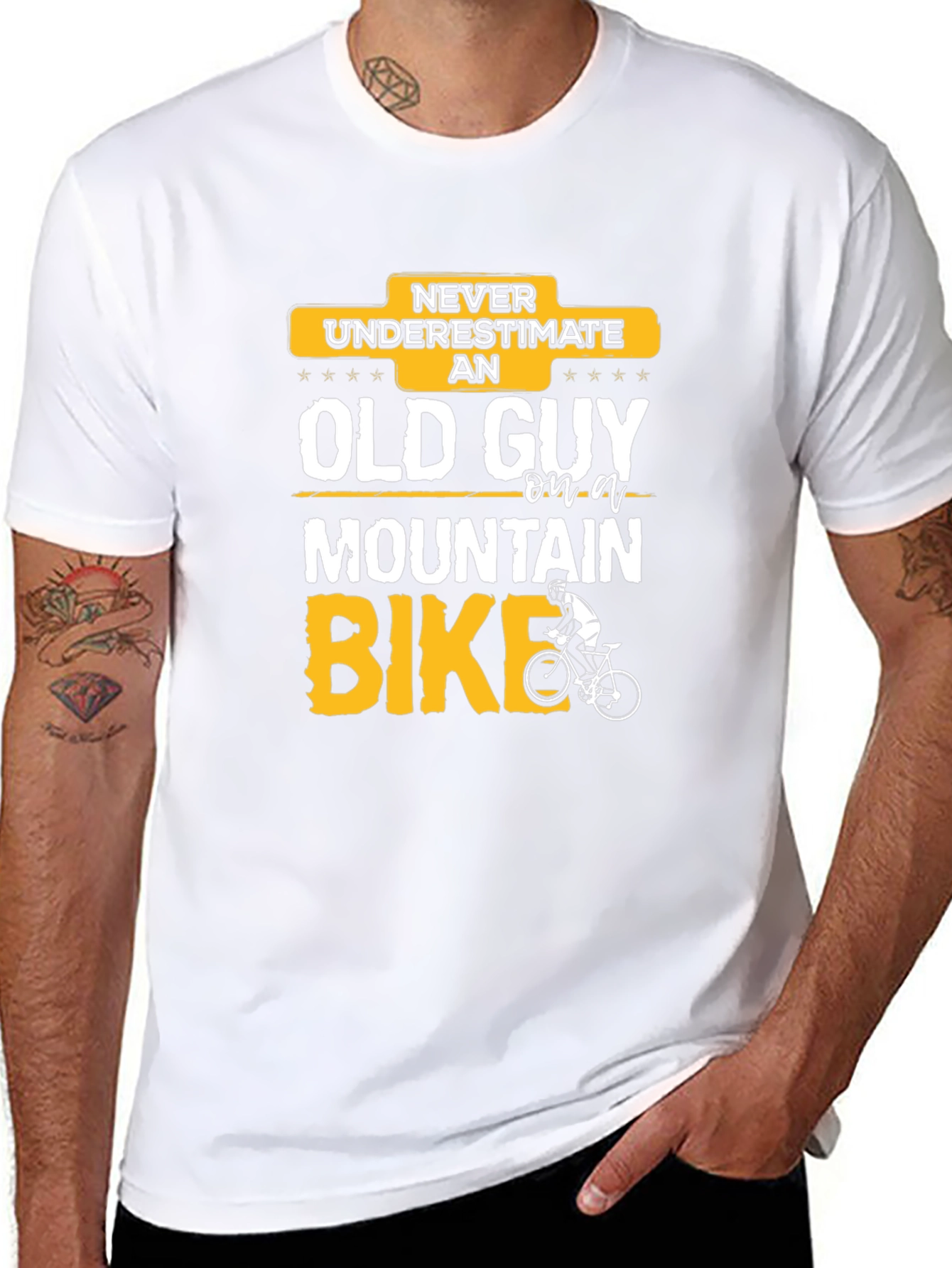 Funny Old Guy Mountain Bike T-Shirt
