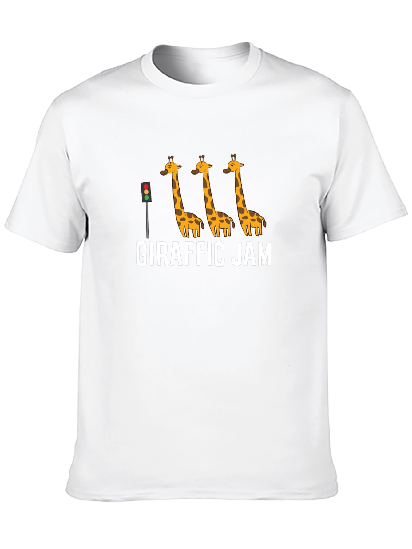 Giraffe Jam Graphic Tee - Funny Animal Traffic Design