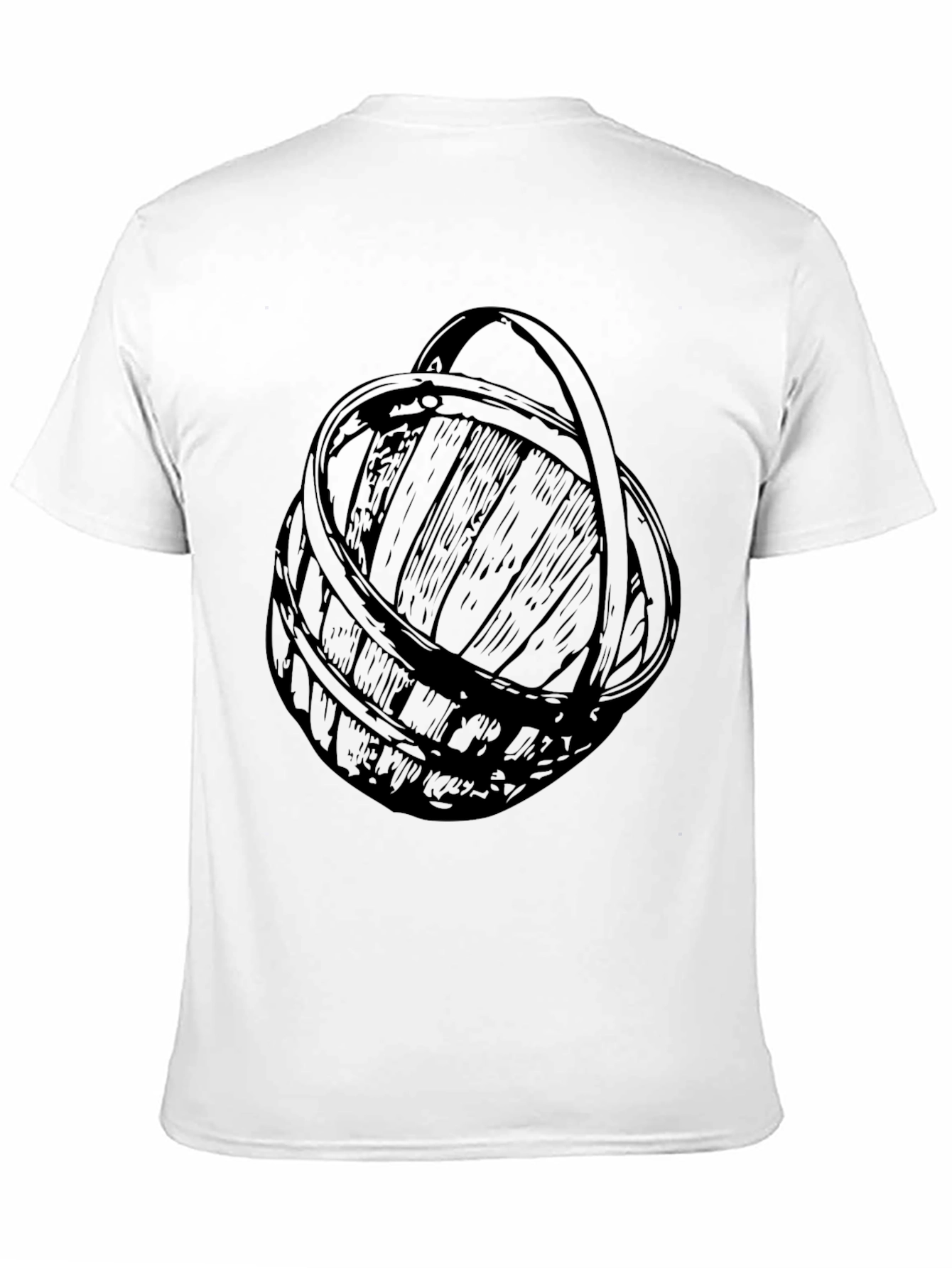 Rustic Basket Graphic Tee - Black Cotton Blend