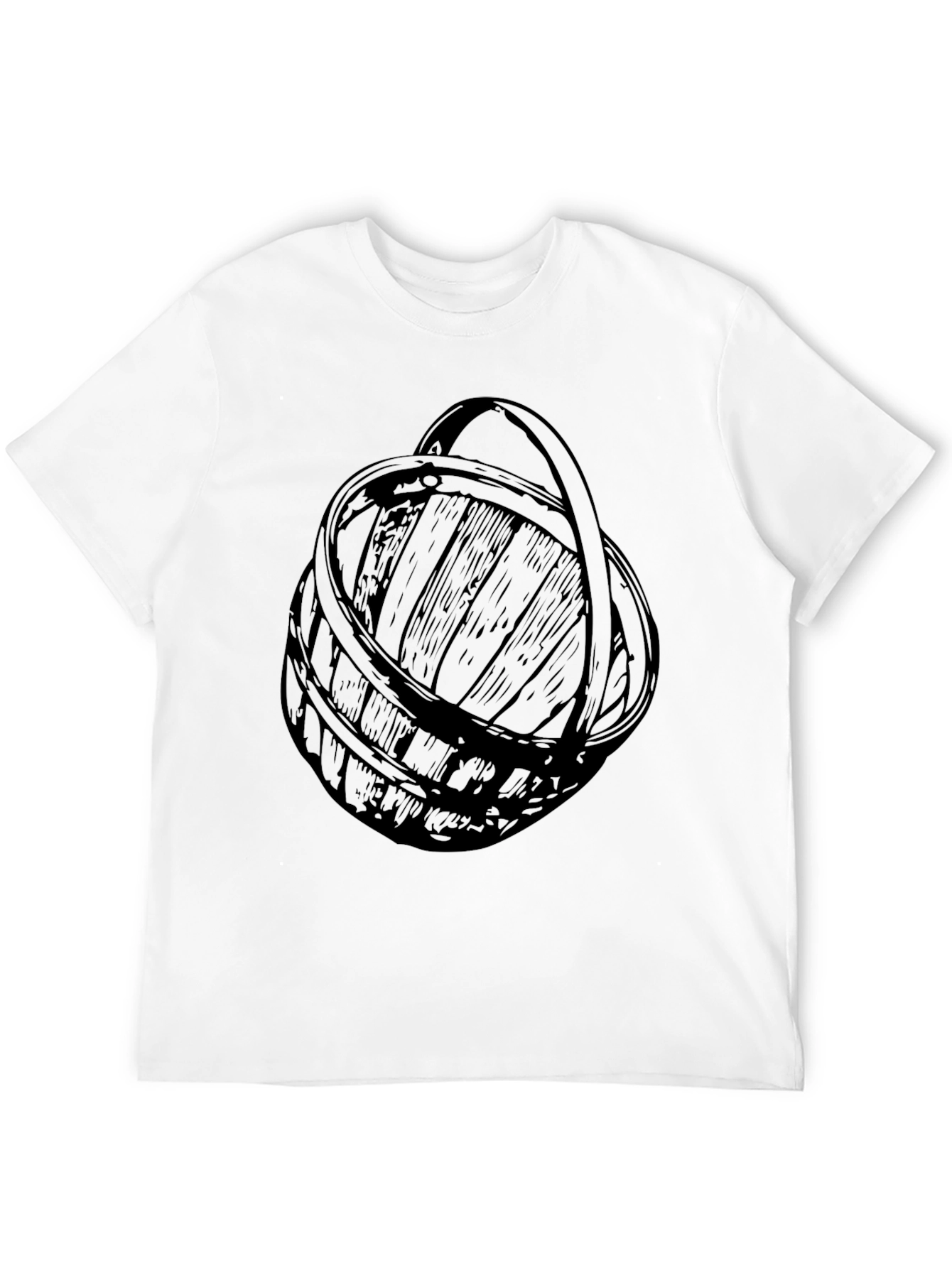 Rustic Basket Graphic Tee - Black Cotton Blend