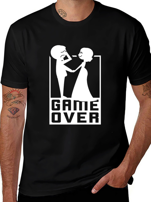 Game Over Wedding T-Shirt - Funny Groom Bachelor Party Tee