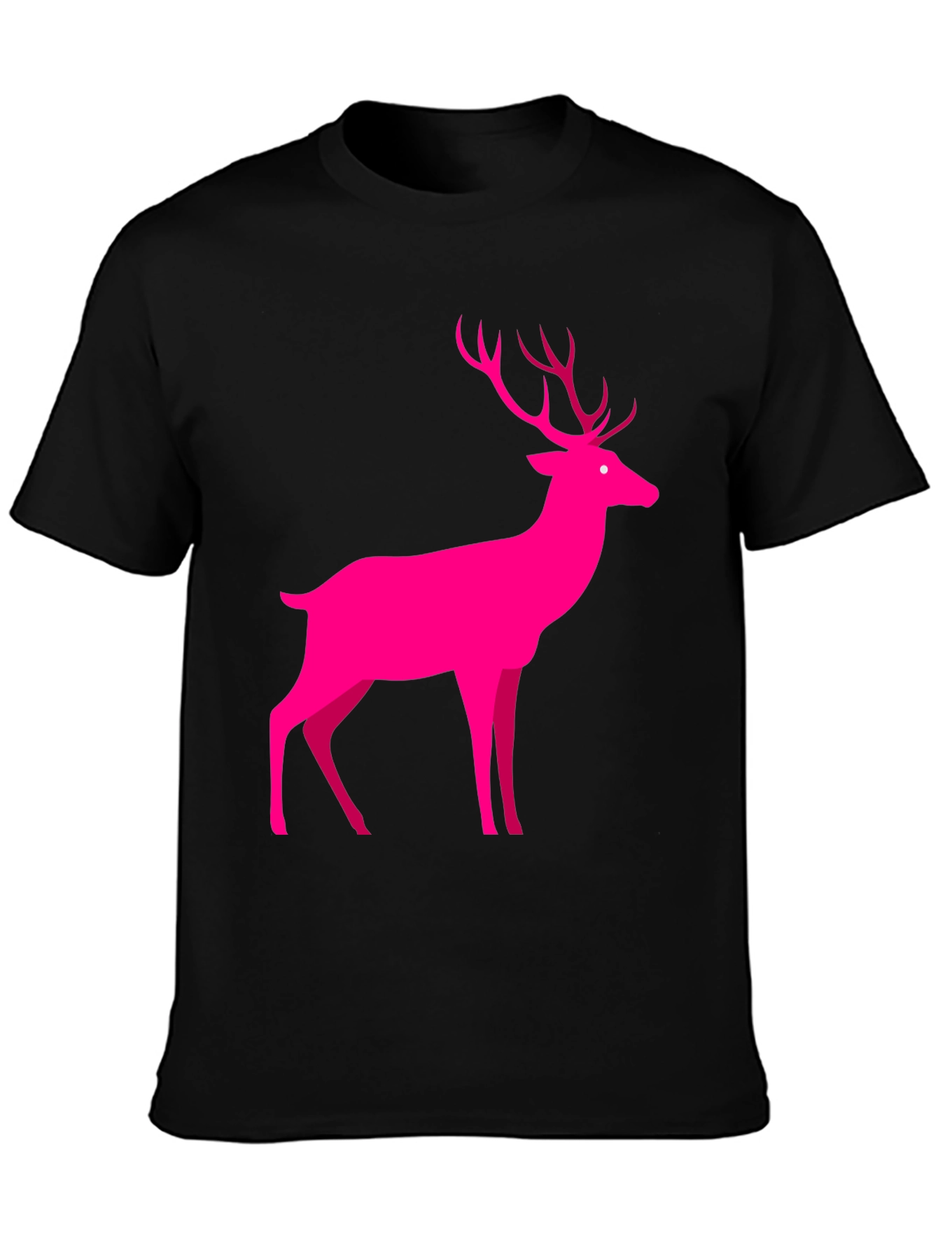 Pink Deer Graphic Tee - Mens Black T-Shirt