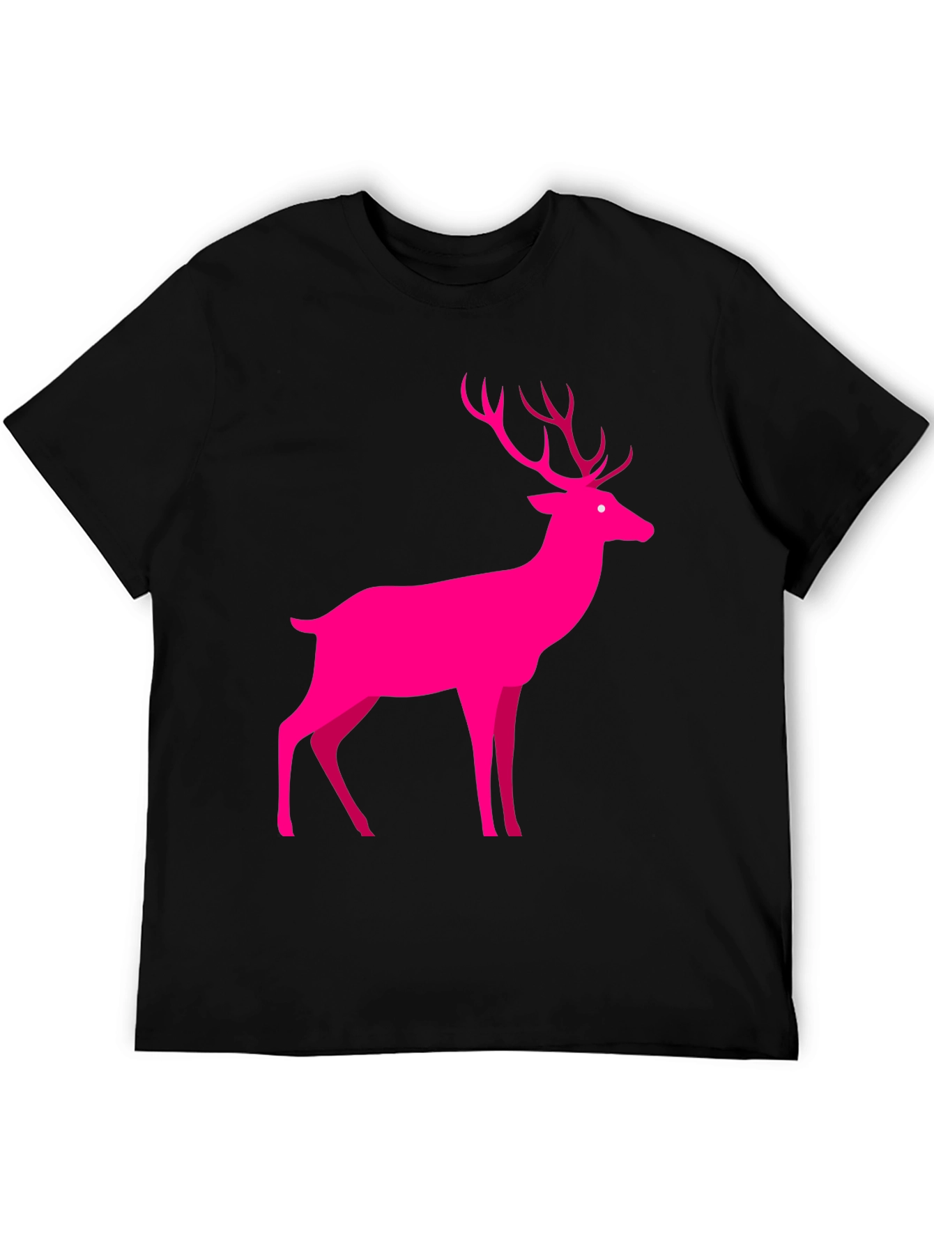 Pink Deer Graphic Tee - Mens Black T-Shirt