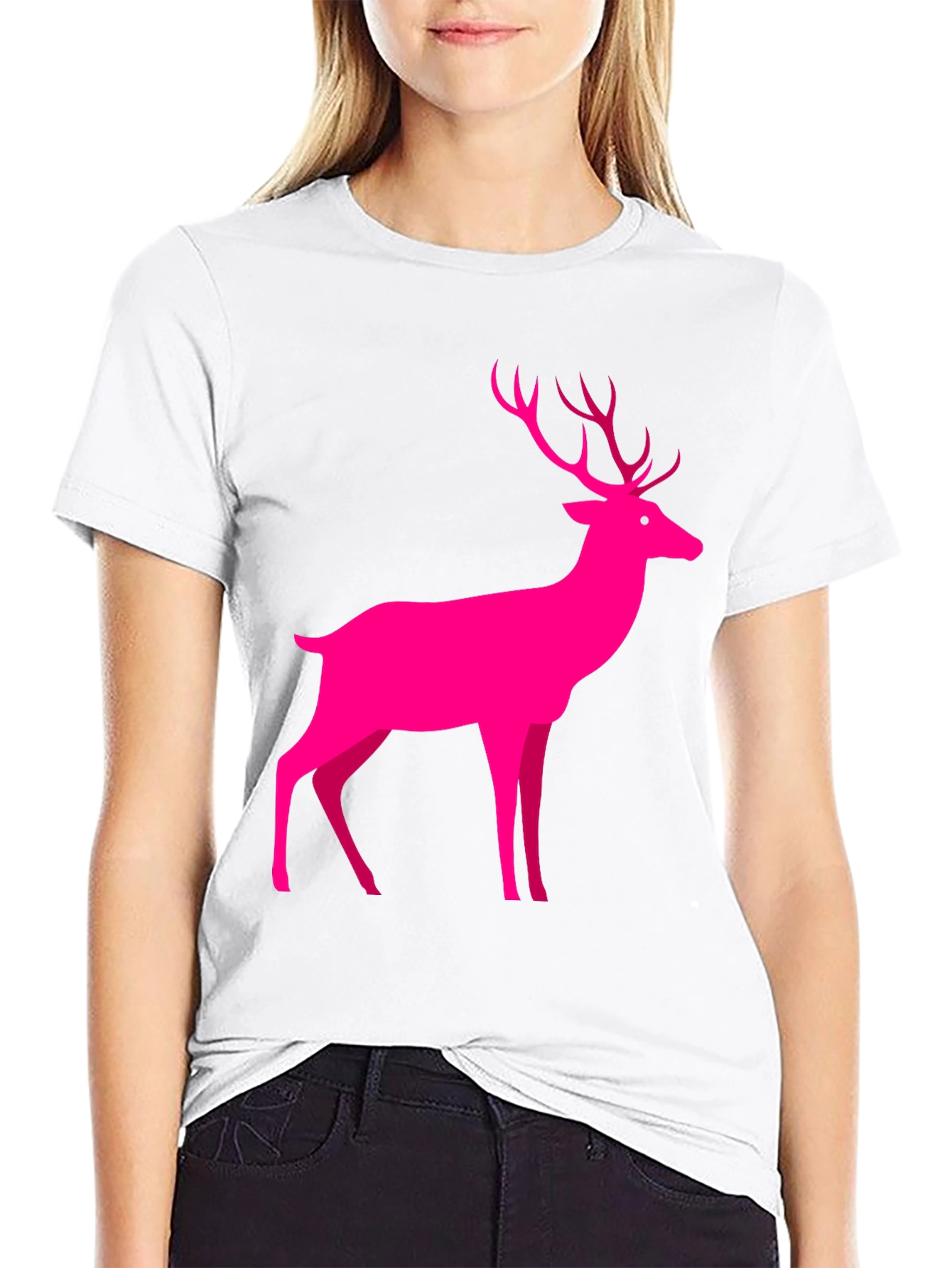 Pink Deer Graphic Tee - Mens Black T-Shirt