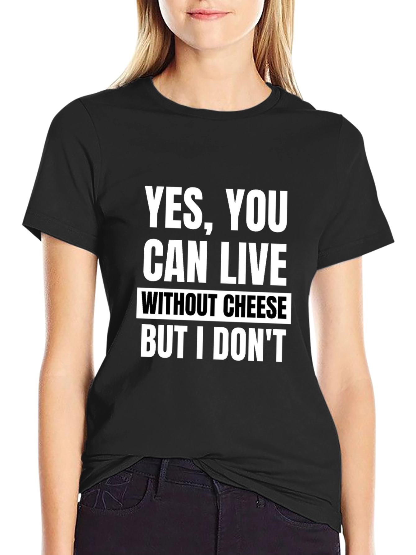 Funny Cheese Lover Black T-Shirt