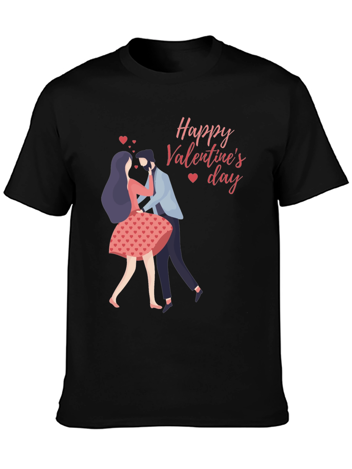 Valentines Day Couple Black T-Shirt