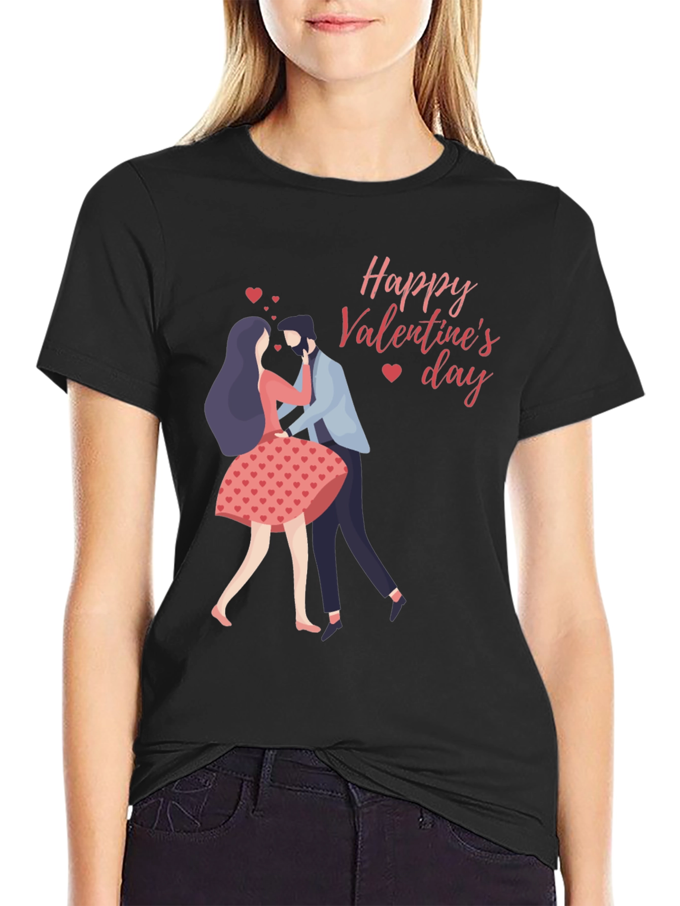 Valentines Day Couple Black T-Shirt