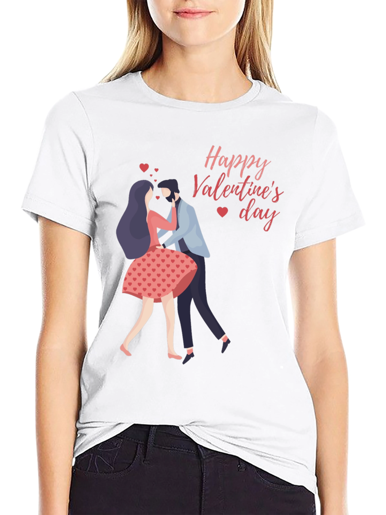 Valentines Day Couple Black T-Shirt