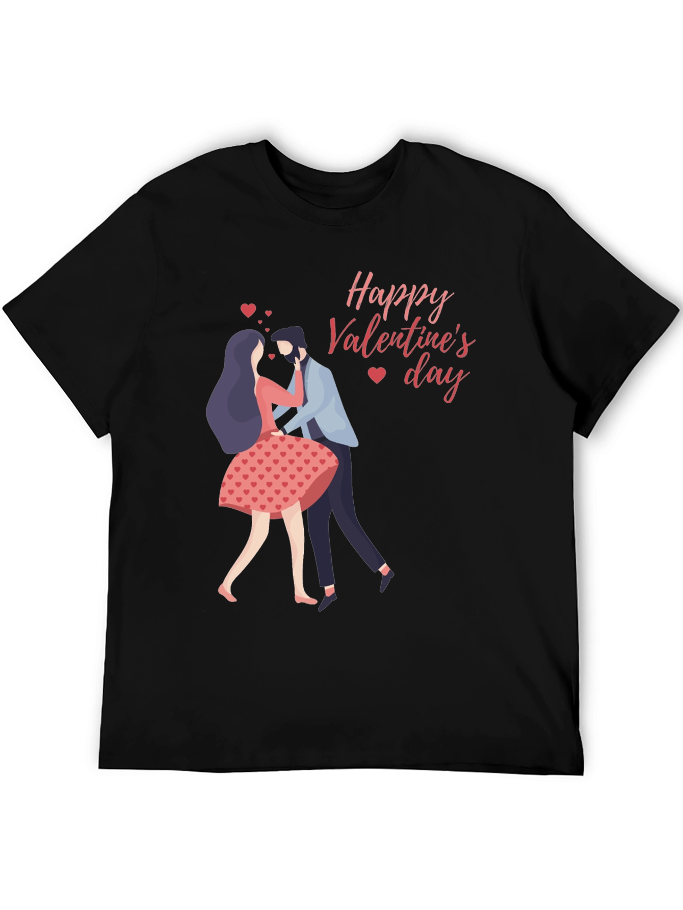 Valentines Day Couple Black T-Shirt