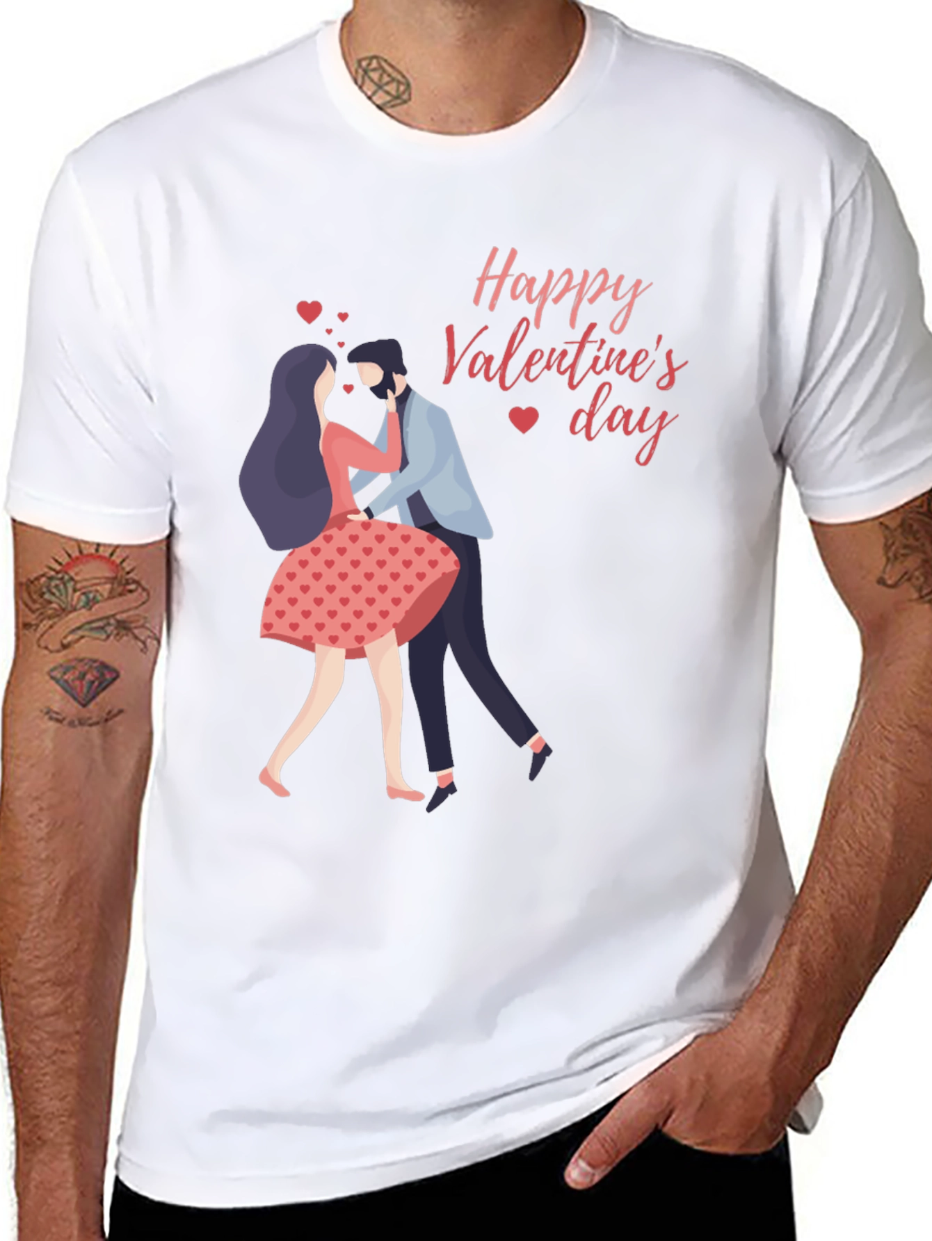 Valentines Day Couple Black T-Shirt