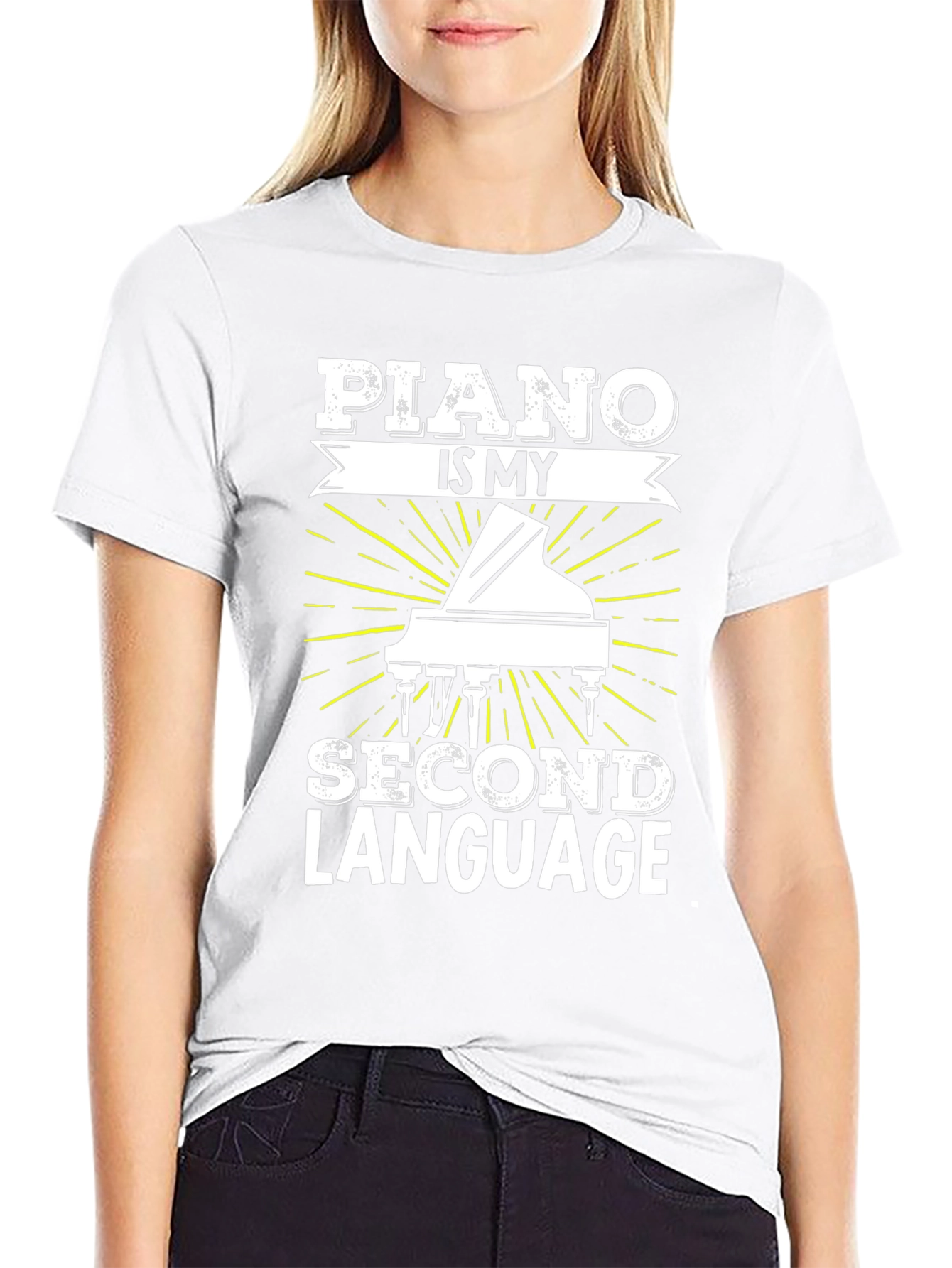 Piano is My Second Language Graphic T-Shirt