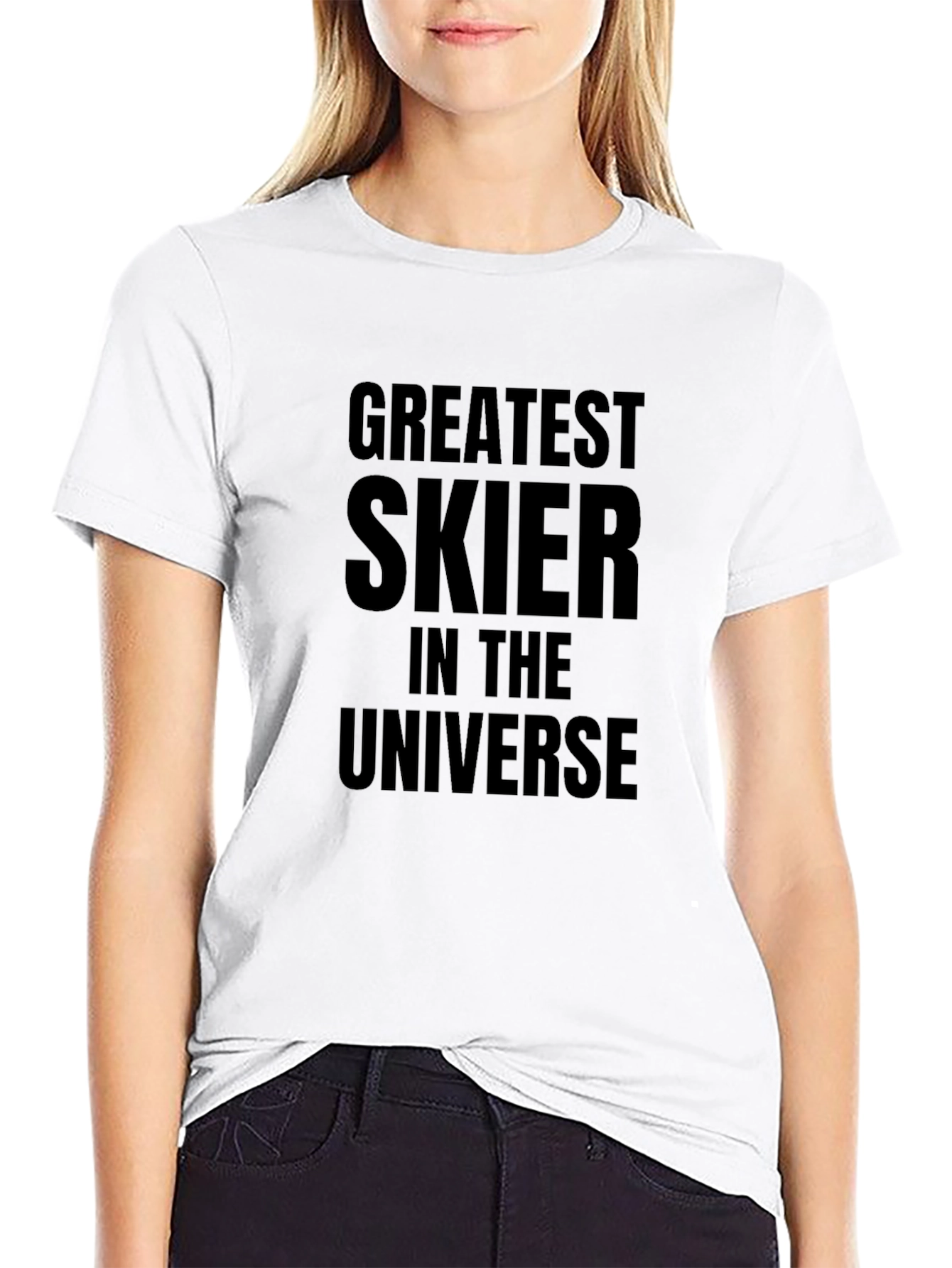 Greatest Skier in the Universe Black T-Shirt