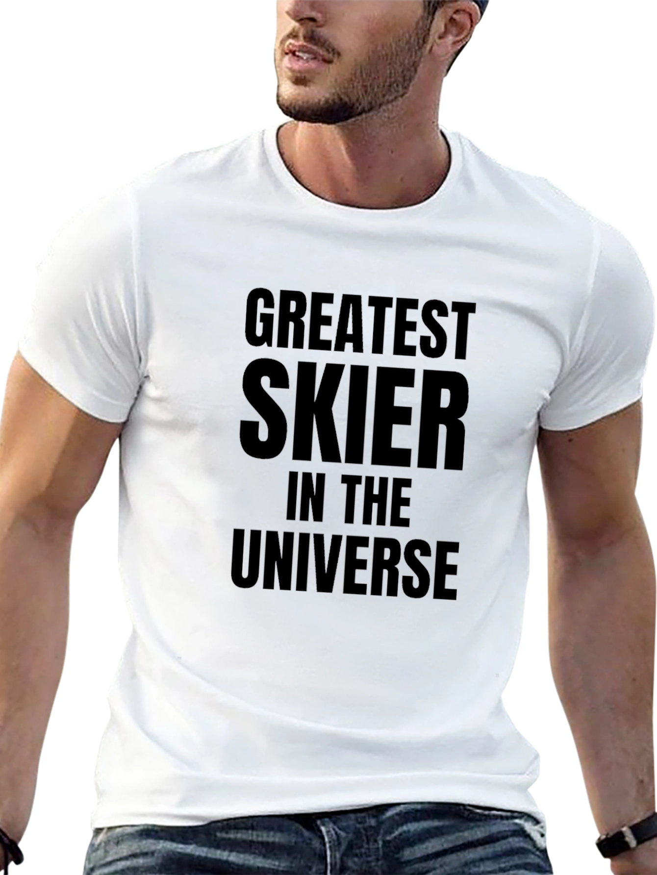 Greatest Skier in the Universe Black T-Shirt
