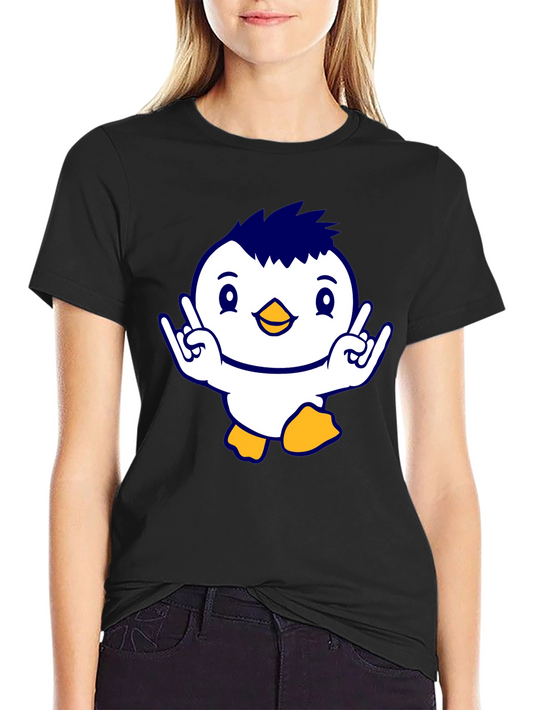Cool Penguin Graphic Tee - Black Cotton T-Shirt
