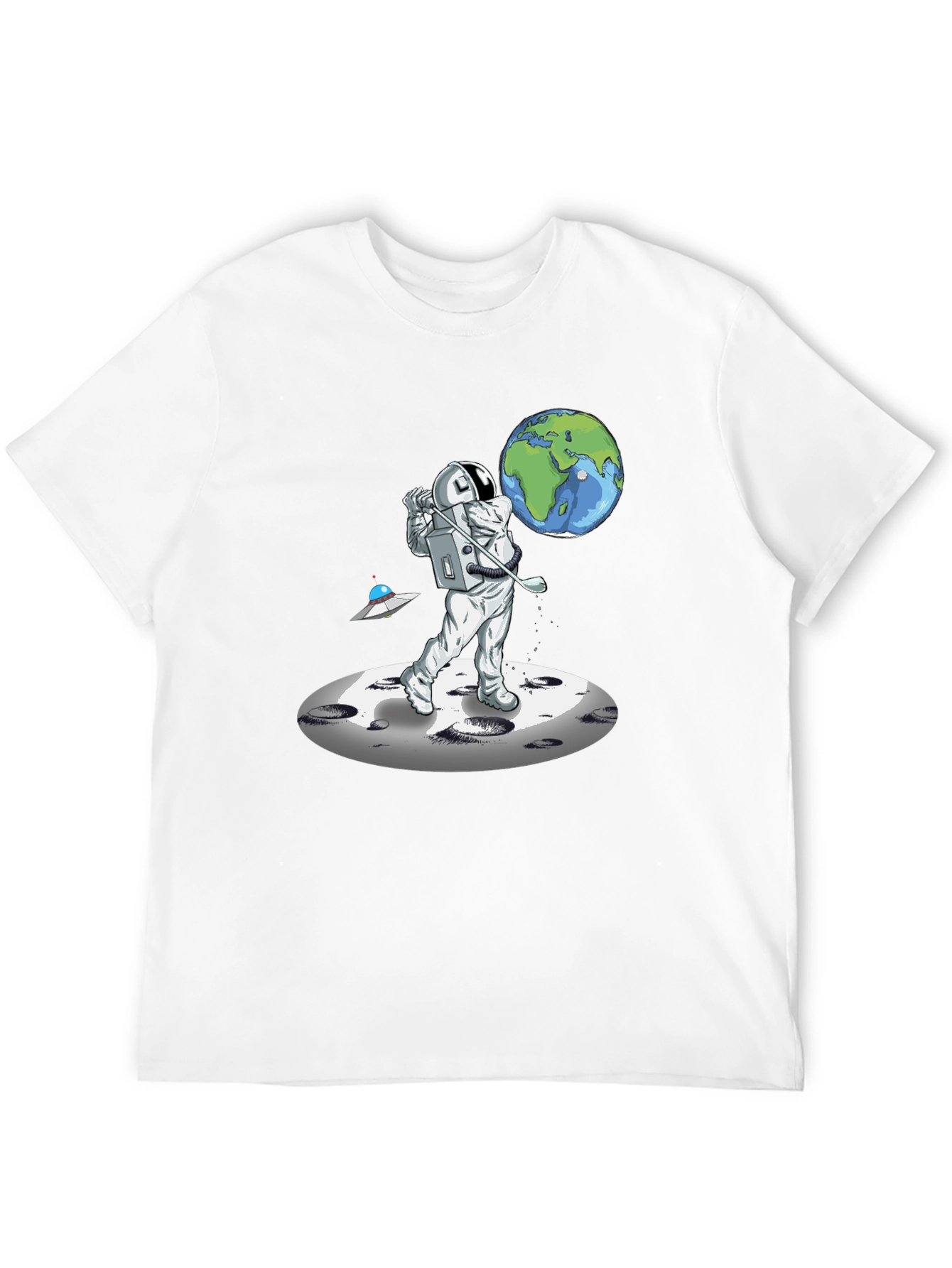 Astronaut Golfing Earth Graphic T-Shirt