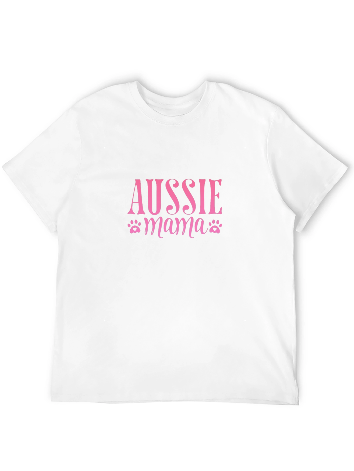 Aussie Mama Pink Paw Print Black T-Shirt