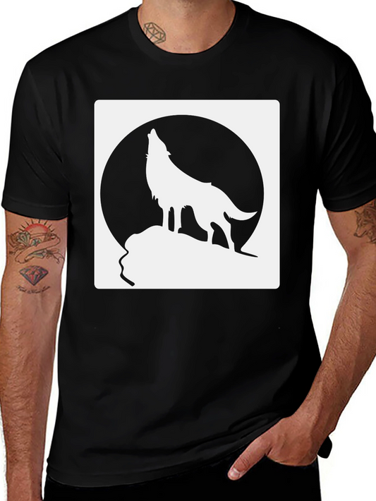 Wolf Howling at Moon Graphic Tee