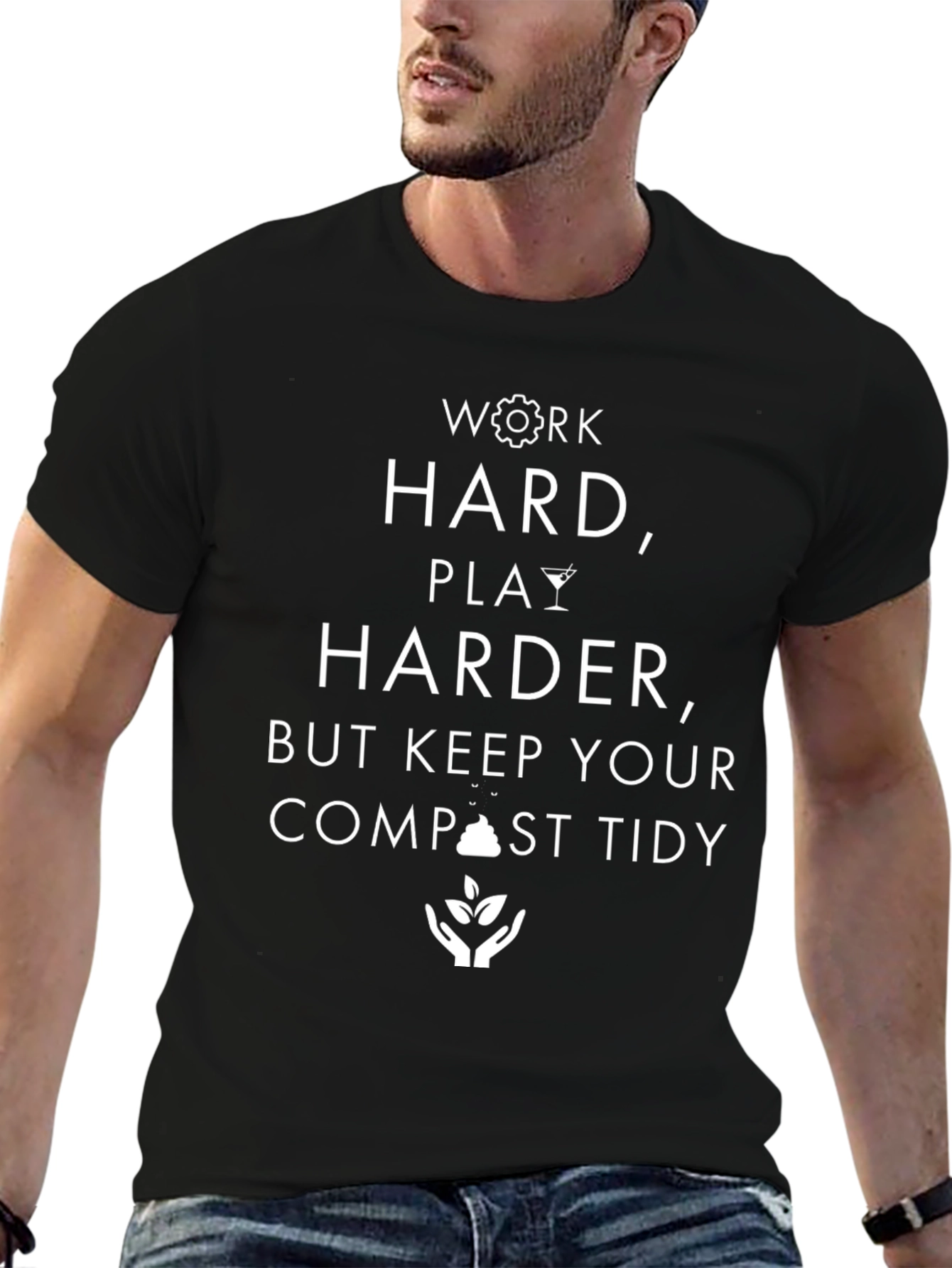 Work Hard Play Harder Compost Tidy Graphic Tee
