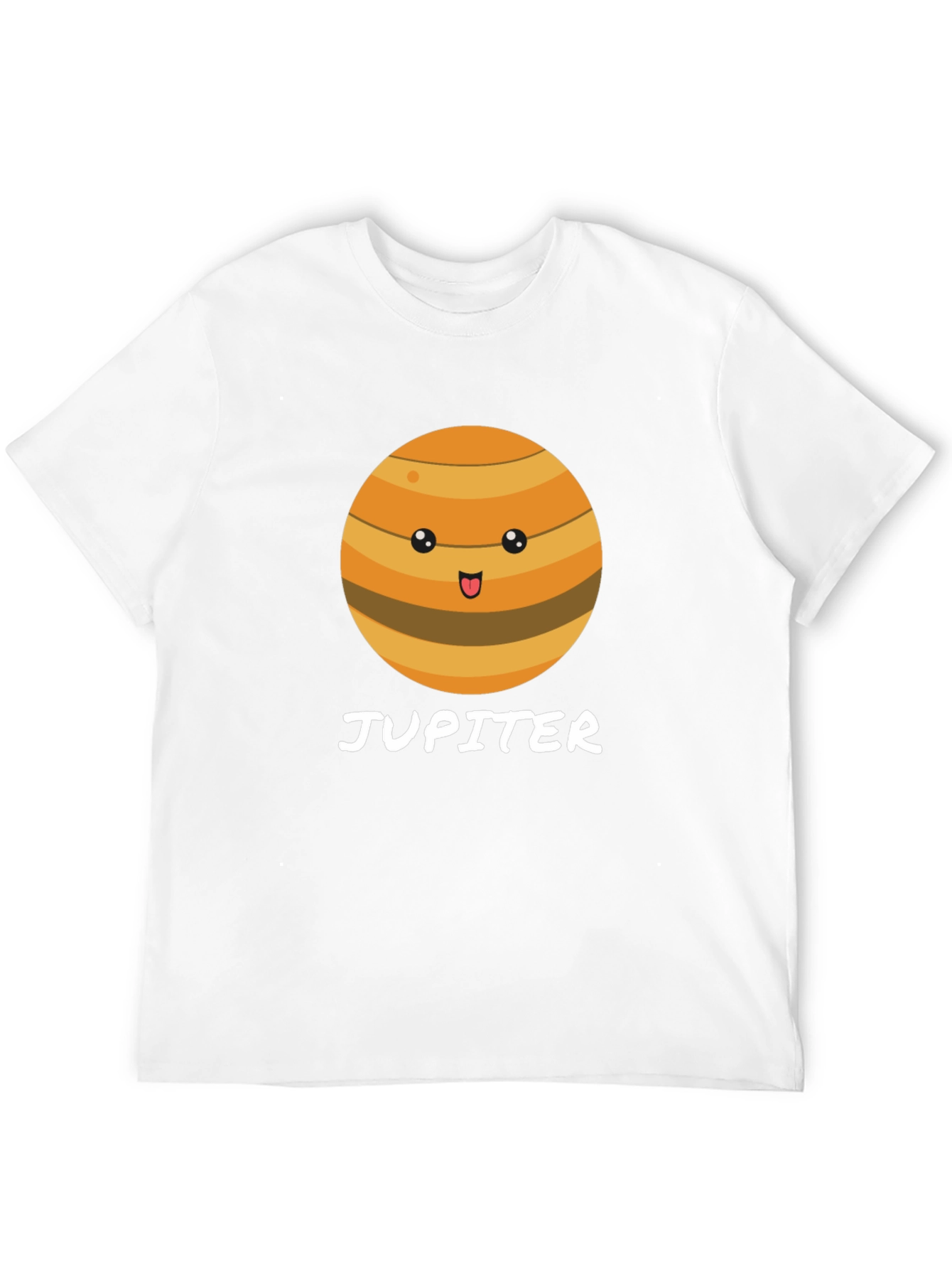 Cute Jupiter Planet Graphic Black T-Shirt