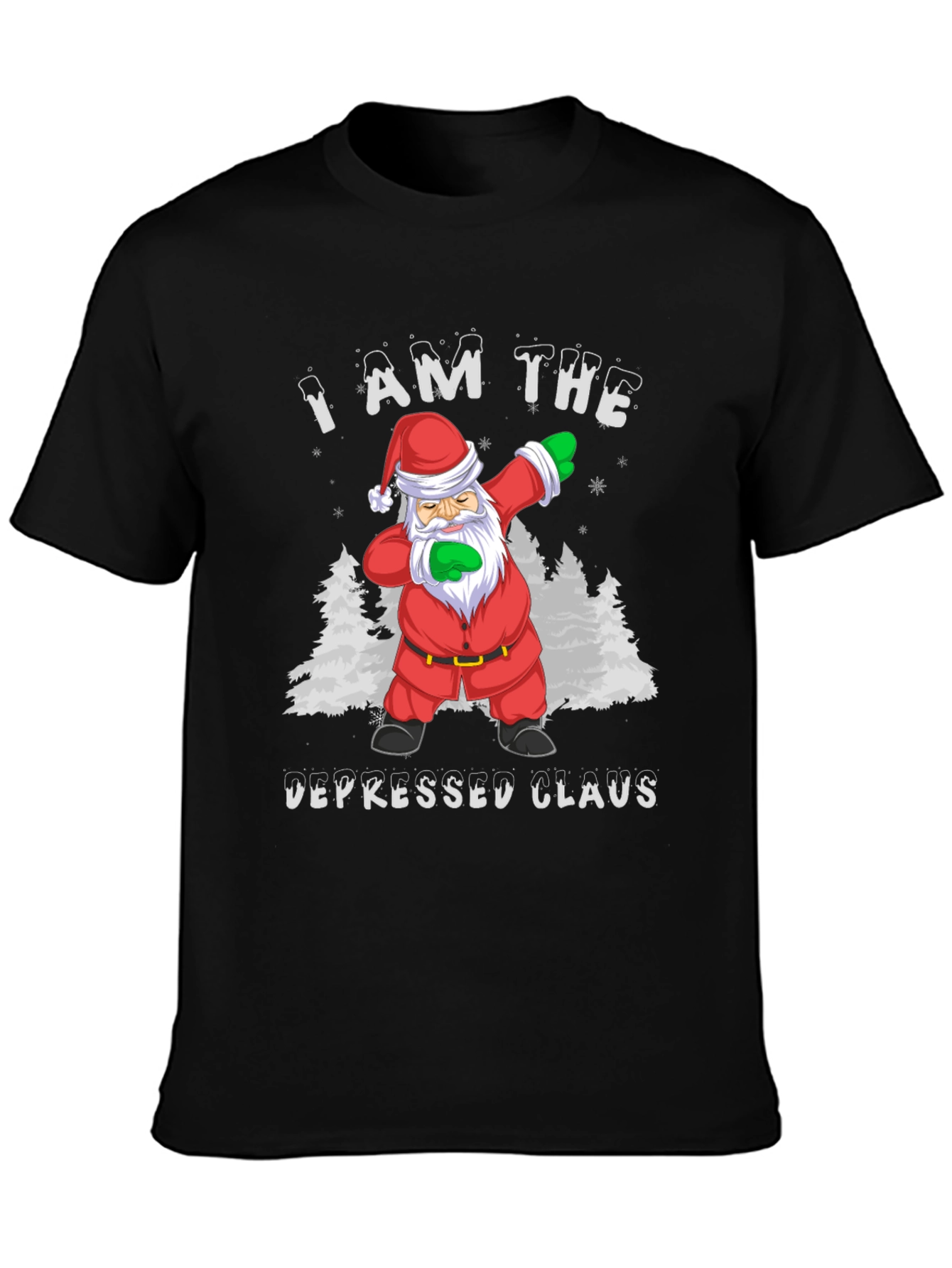 Depressed Santa Claus Dabbing Graphic Tee