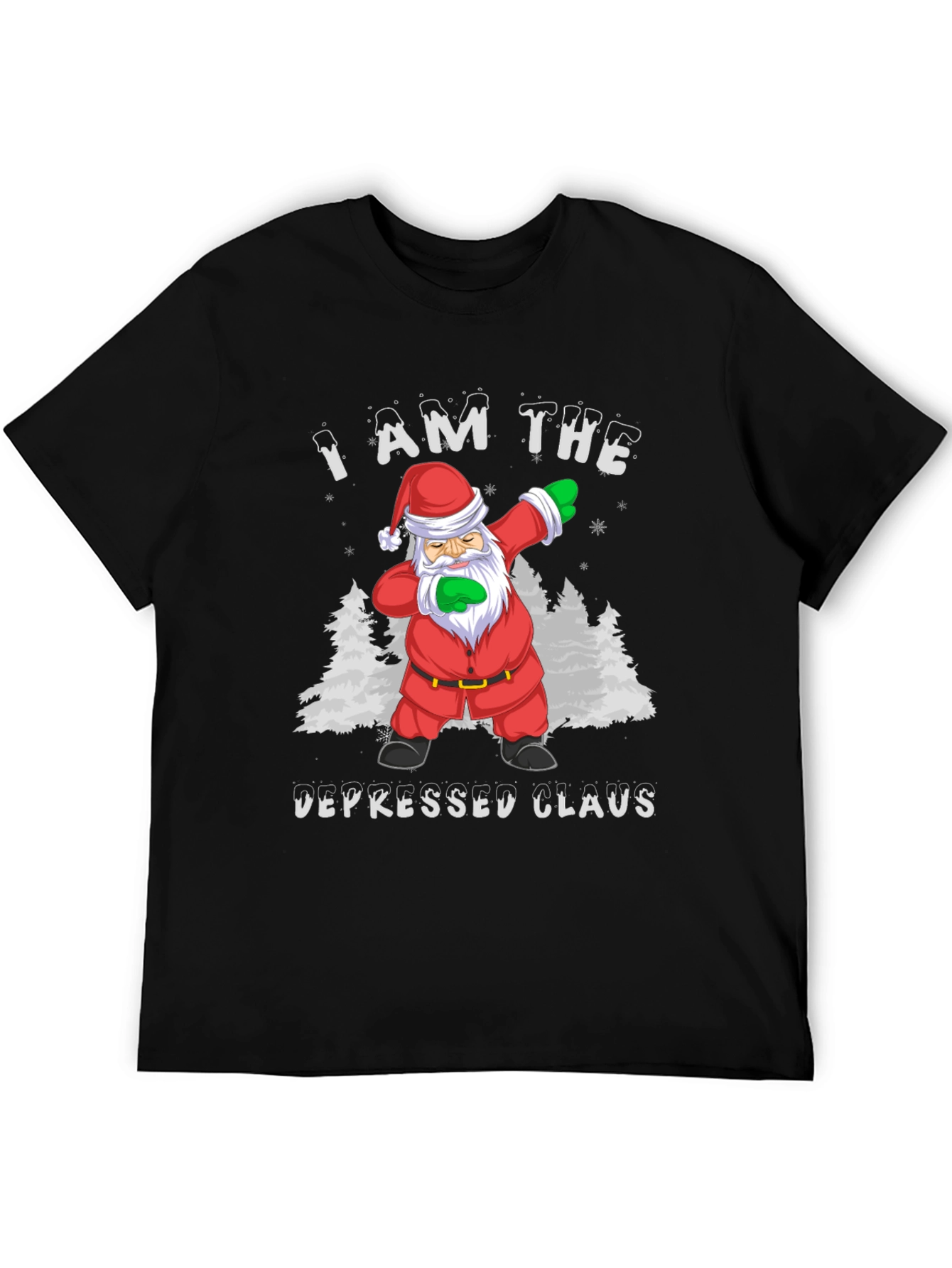 Depressed Santa Claus Dabbing Graphic Tee