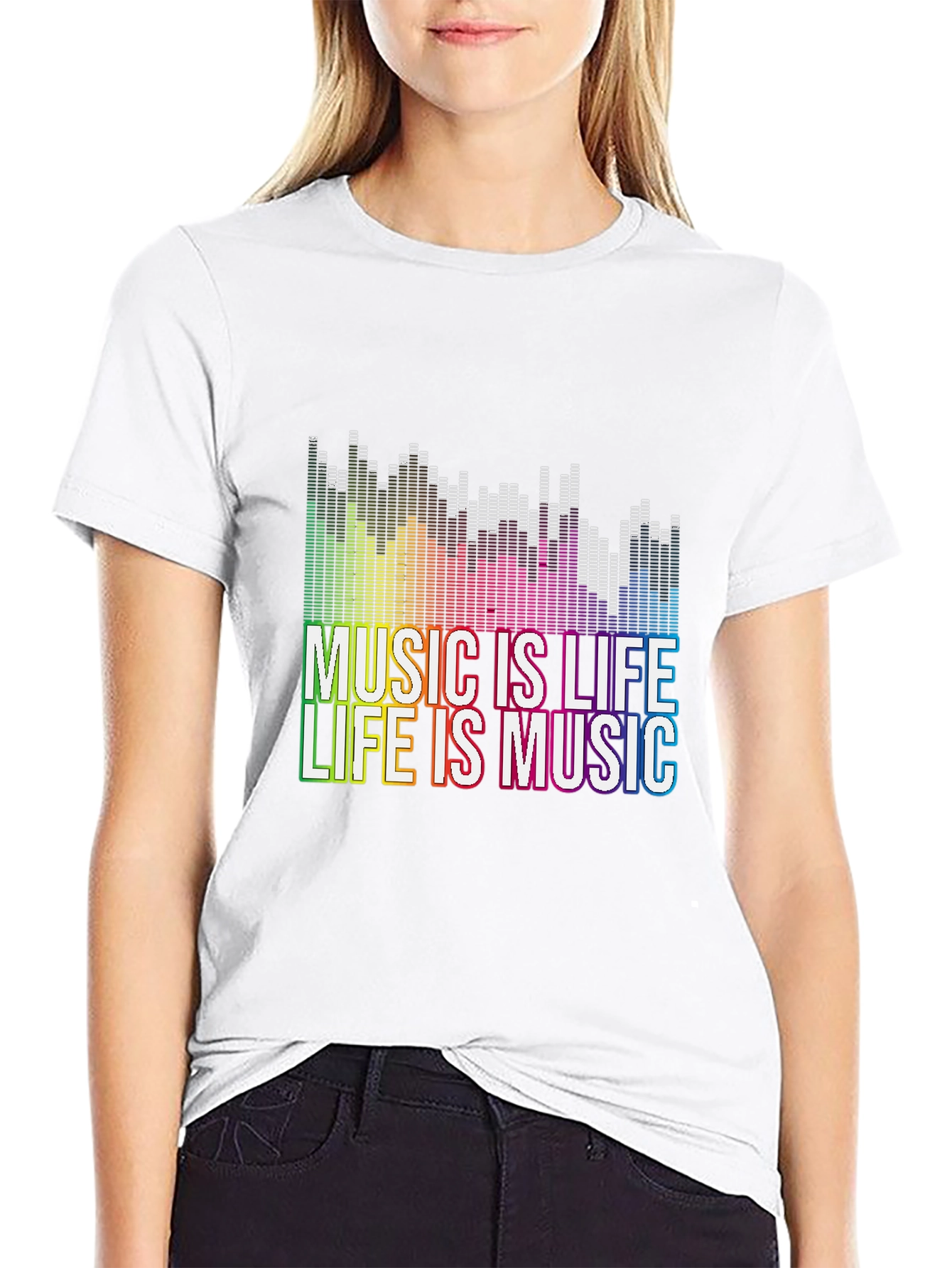 Music is Life Graphic Tee - Black