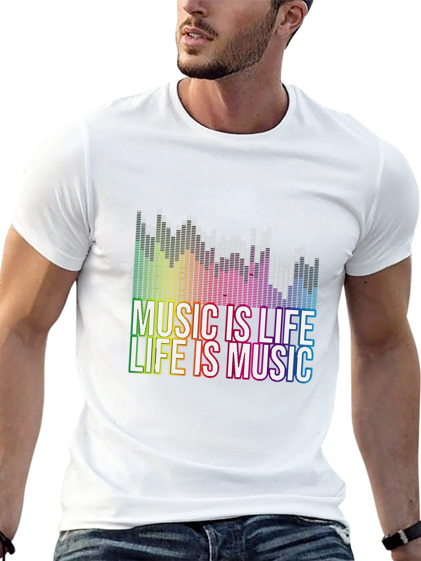 Music is Life Graphic Tee - Black