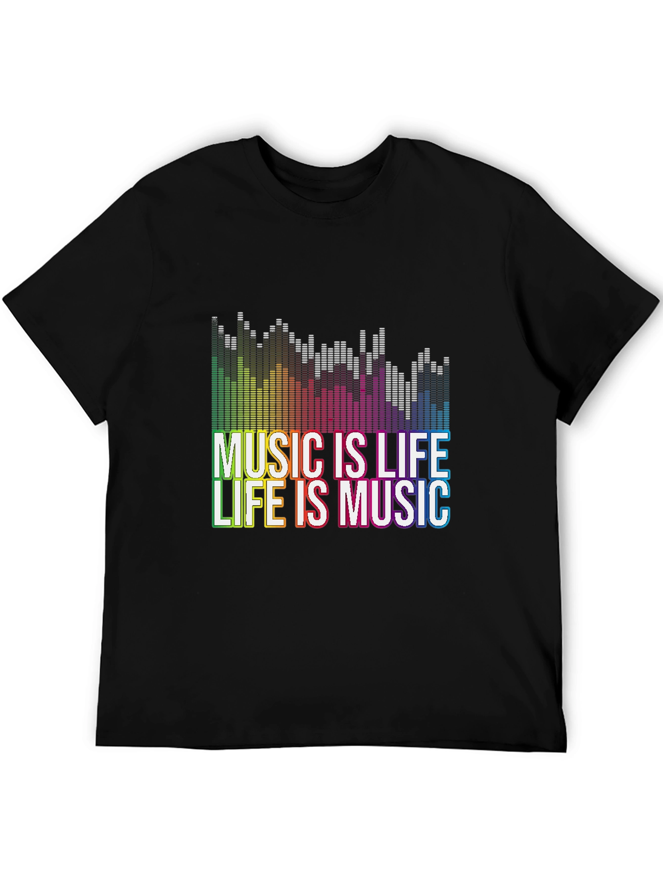 Music is Life Graphic Tee - Black