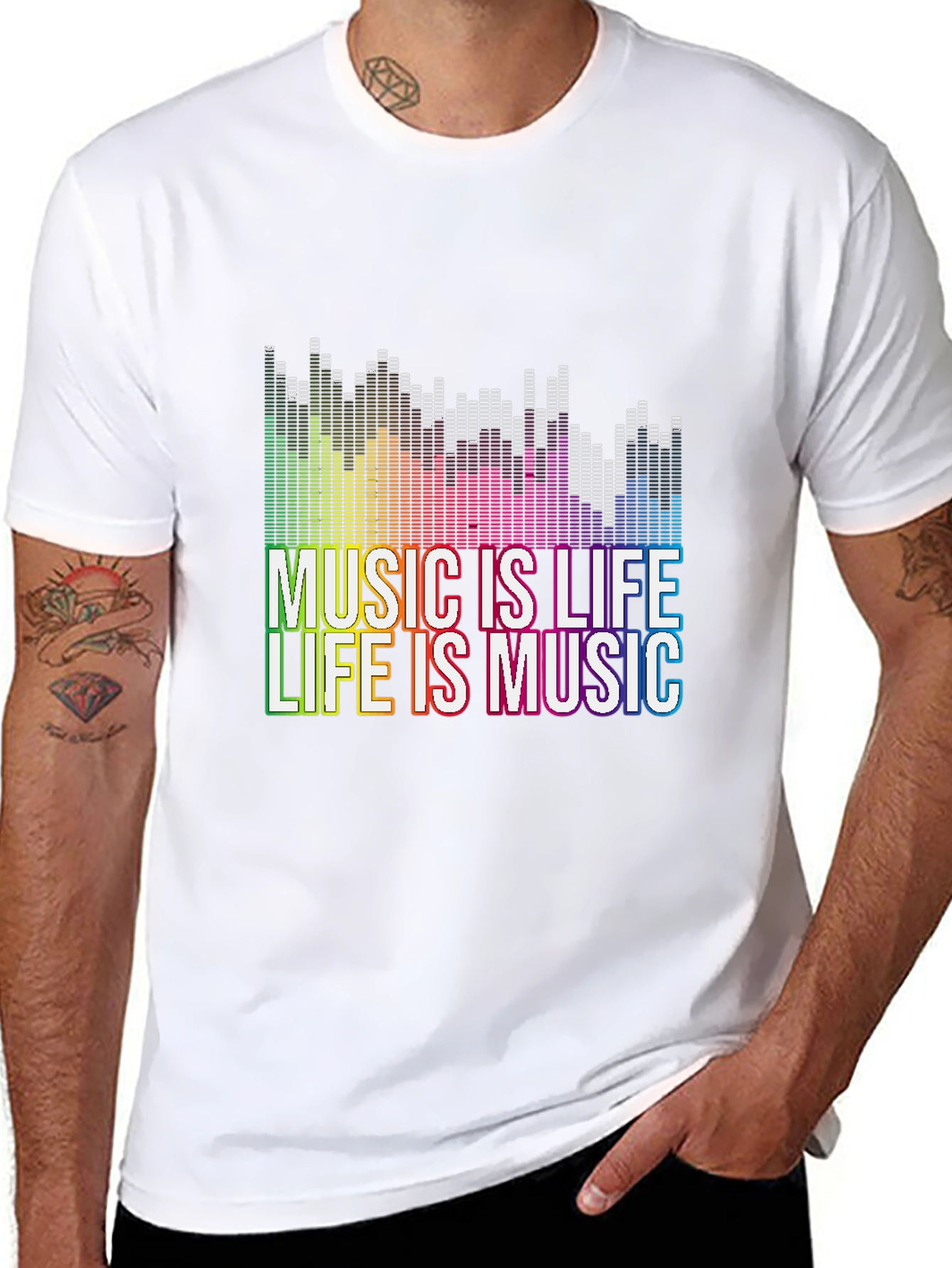 Music is Life Graphic Tee - Black