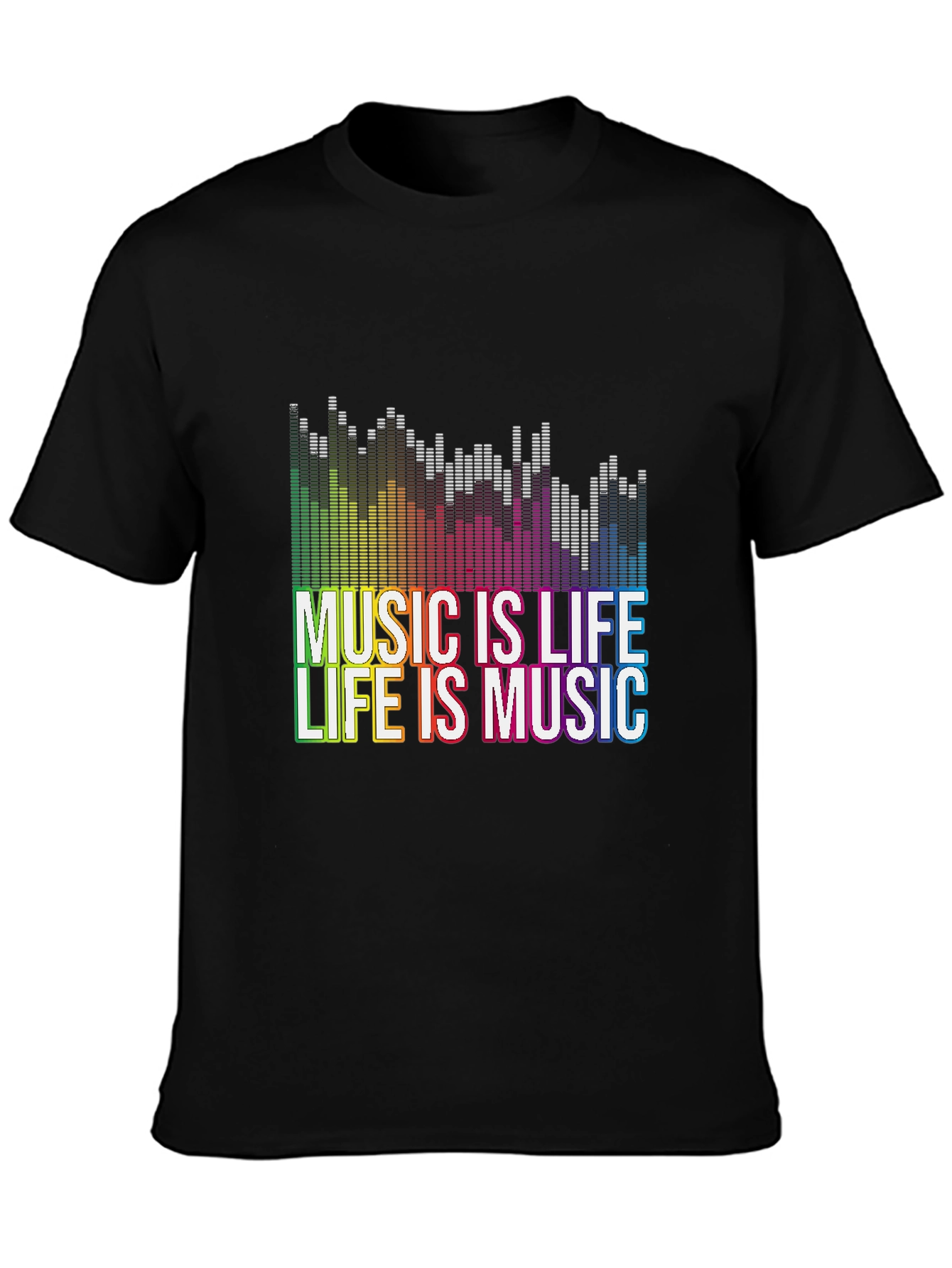 Music is Life Graphic Tee - Black