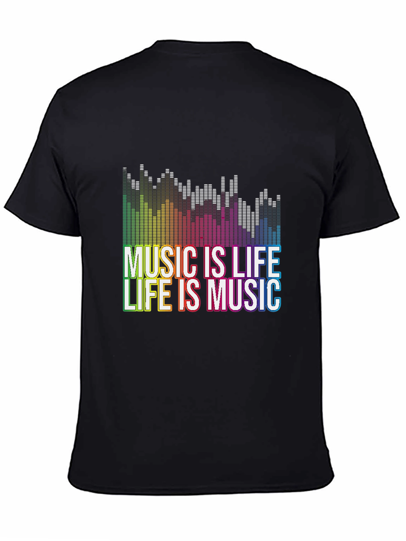 Music is Life Graphic Tee - Black