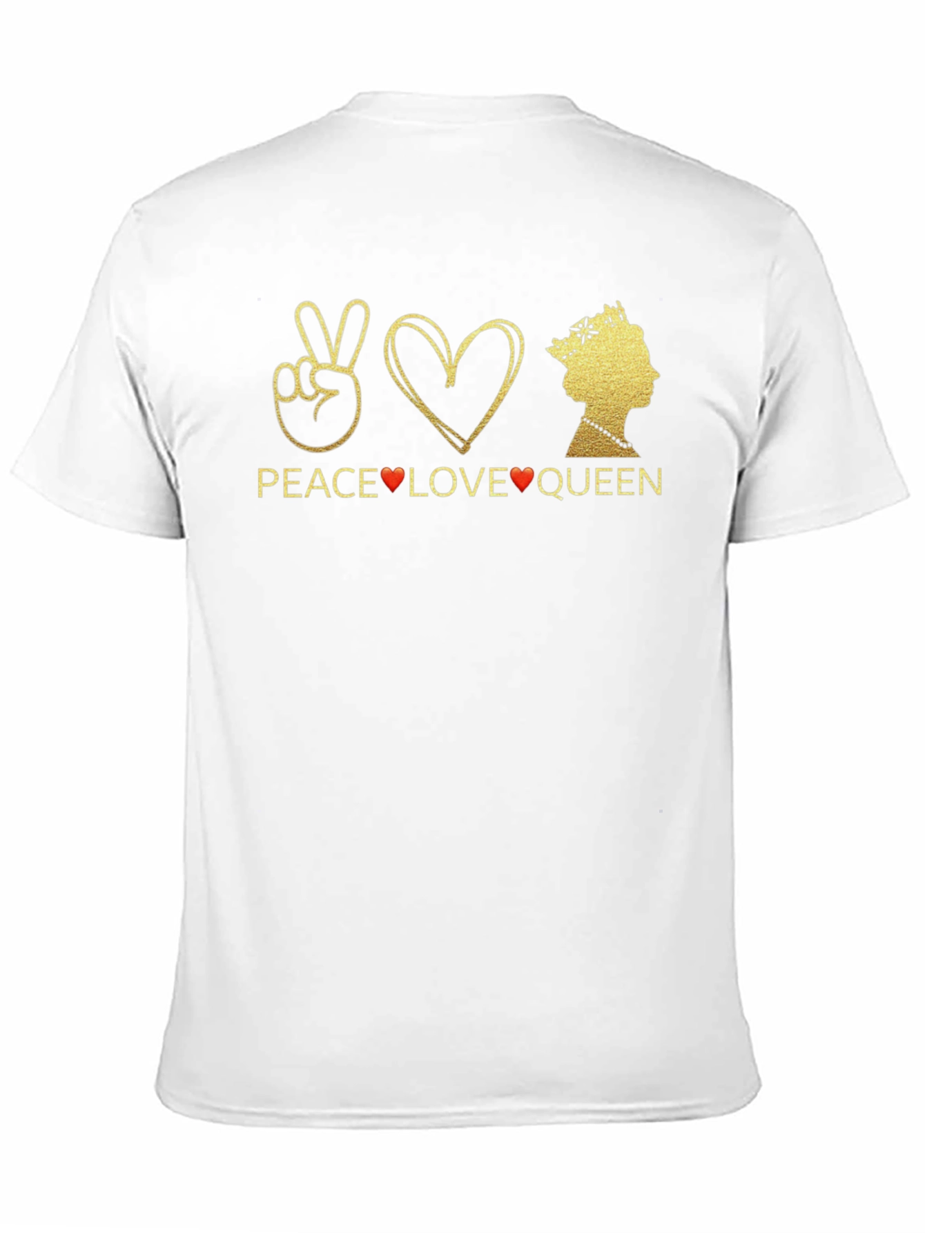 Peace Love Queen Graphic T-Shirt - Black