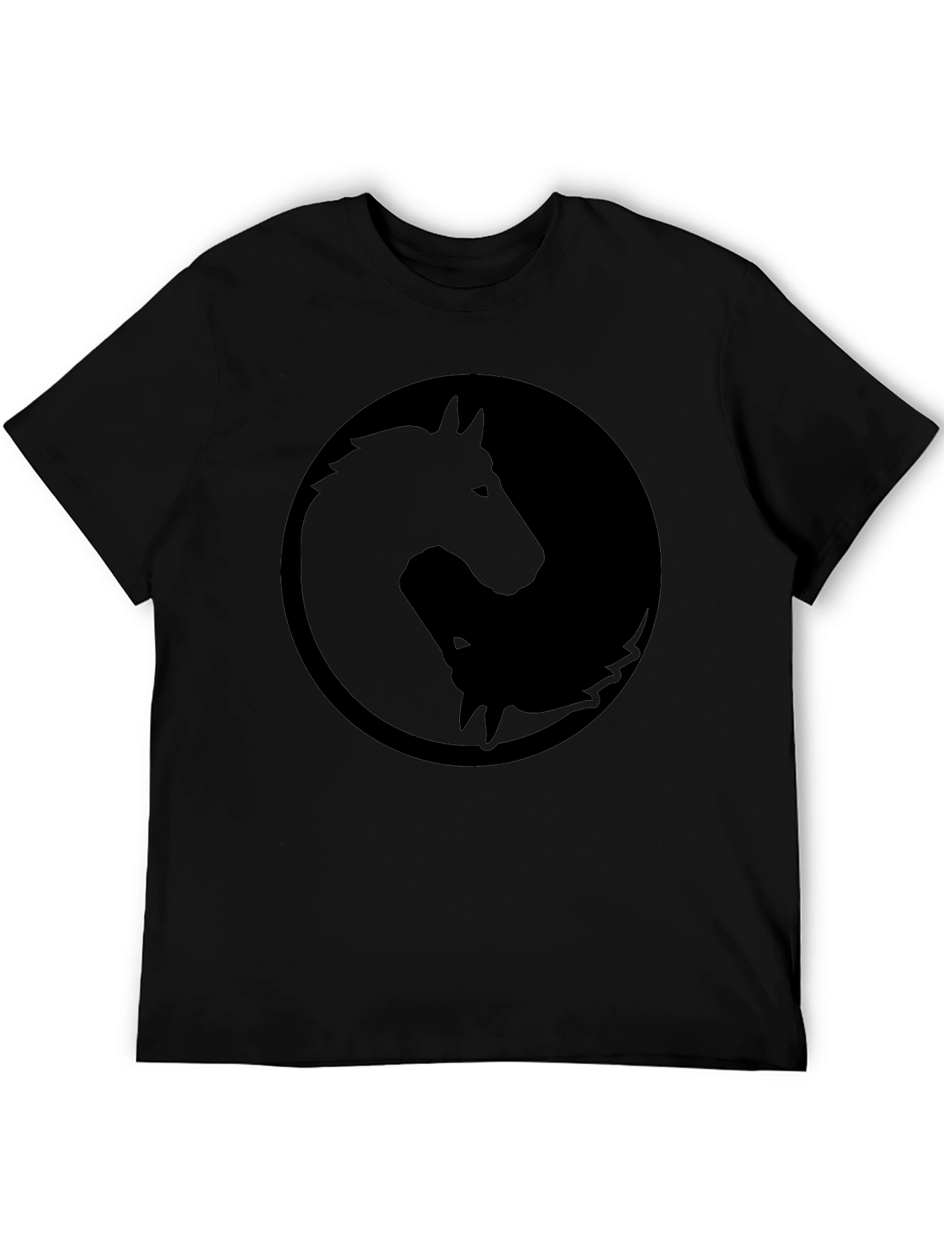 Yin Yang Horse and Wolf Graphic Tee