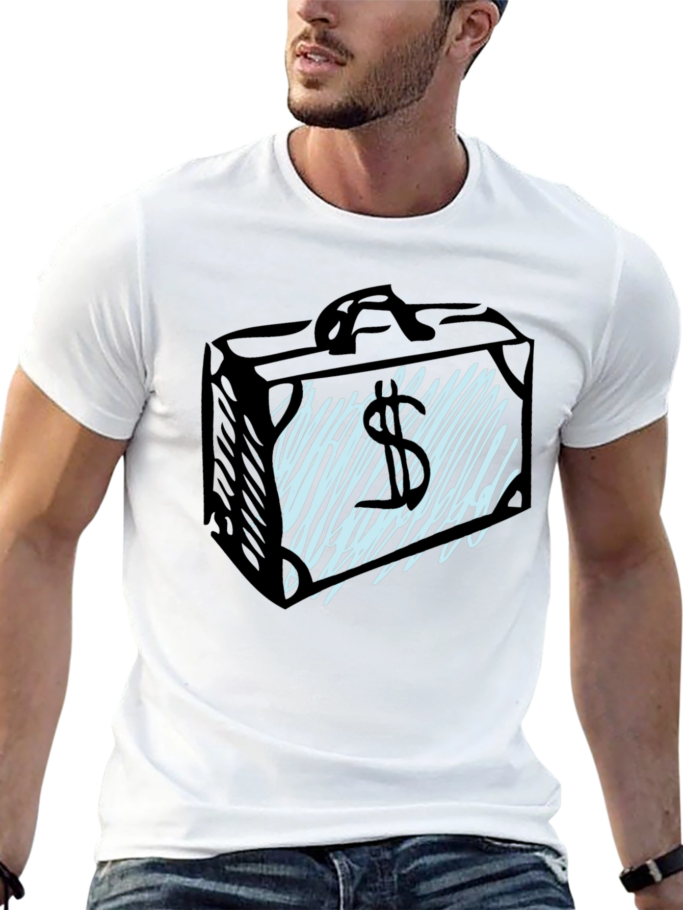 Money Briefcase Graphic Tee - Black