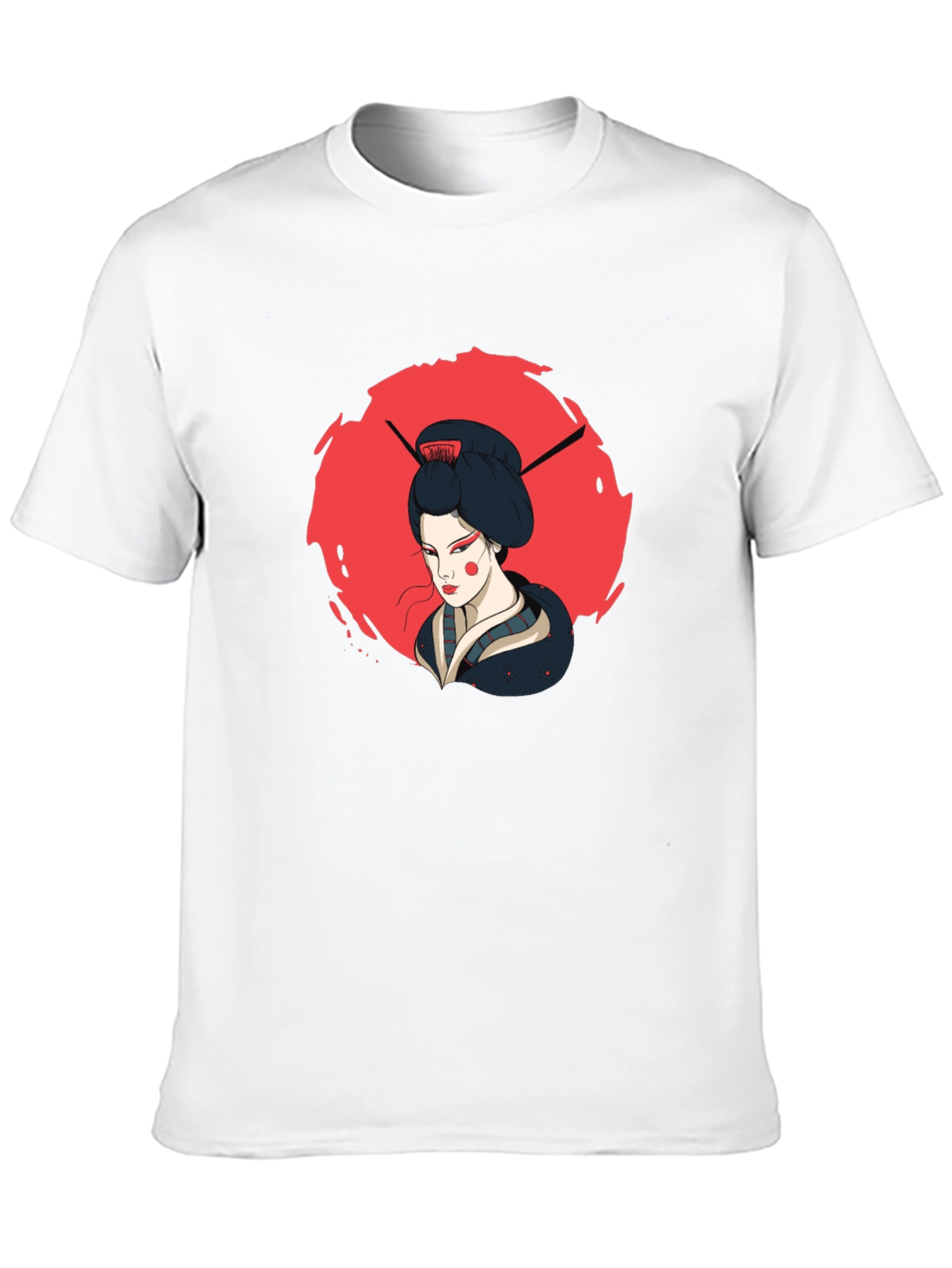 Geisha Graphic Print Black T-Shirt