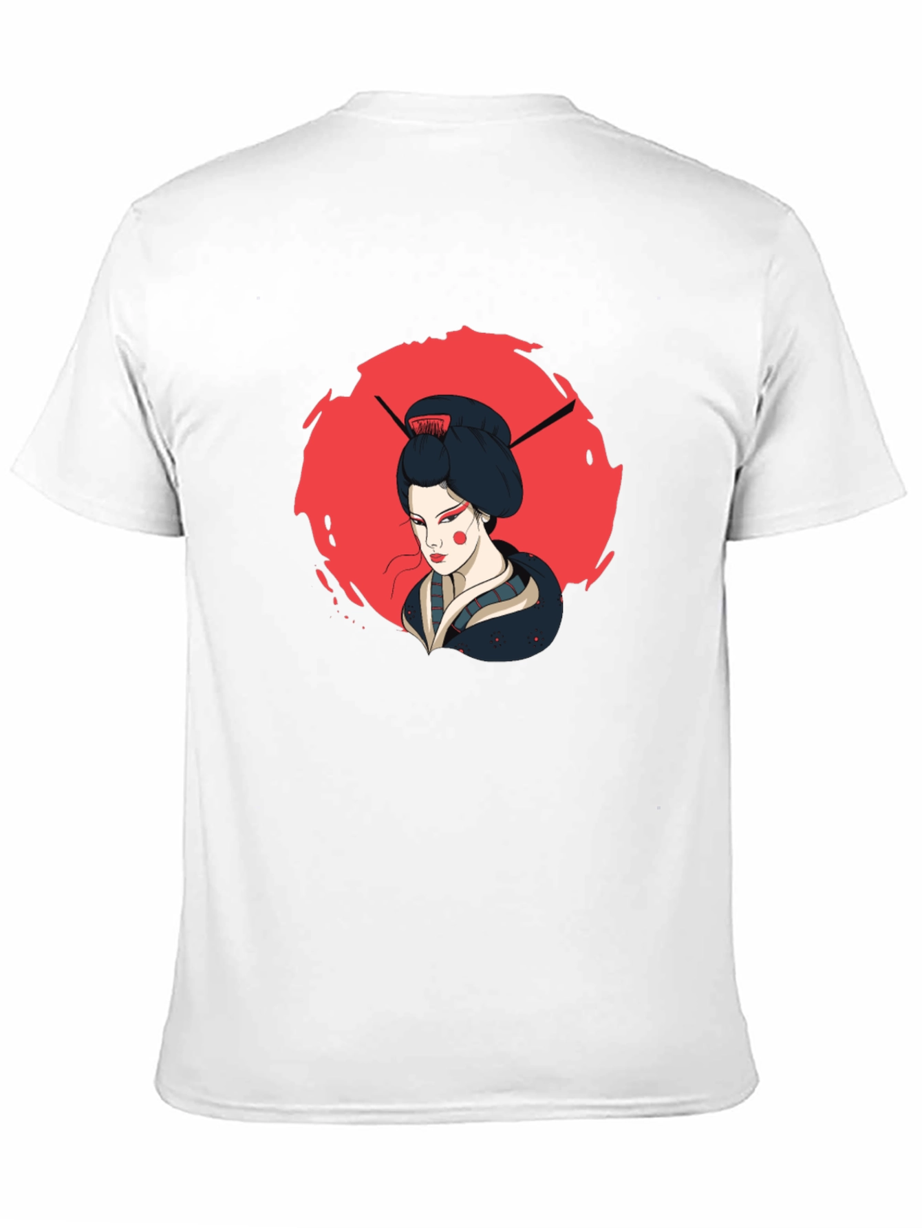 Geisha Graphic Print Black T-Shirt