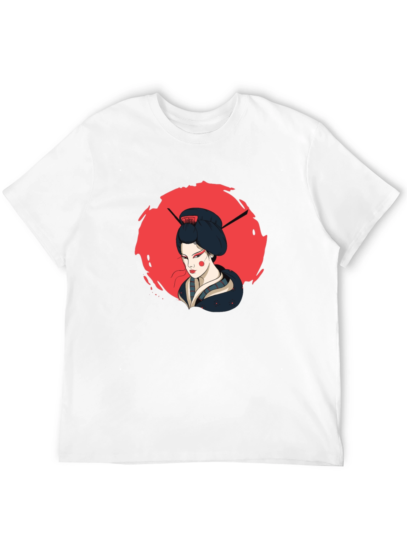 Geisha Graphic Print Black T-Shirt