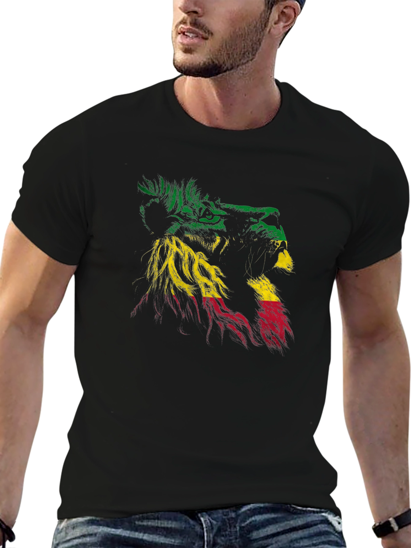 Rasta Lion Graphic Tee - Reggae Style Shirt